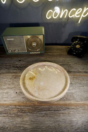 Voodo Concept Rosalya Brown Stain Mermer Sunum Tepsi 30 Cm Çap 3 Cm Yükseklik