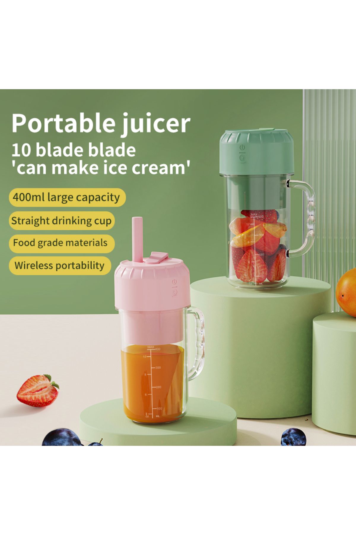 Choice-Portable Electric Blender Botul 10 Cut Multifunctional Juice Blender Fresh Juice Smoothie Blend 2