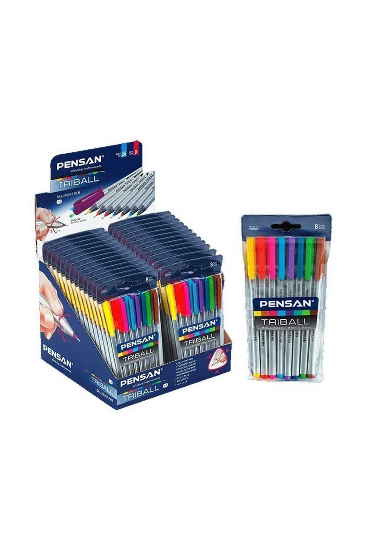 Шариковая ручка Pensan Triball 1,0 мм Color Me 8 Li Set Tk.k 1014039