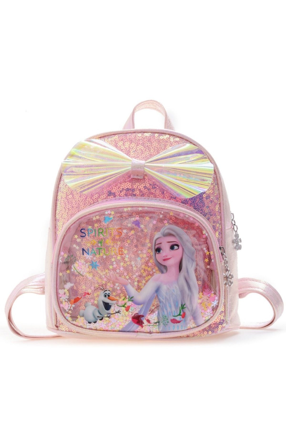 D SNEY Disney Sequins Frozen Elsa Anna Backpack Fashion Glitter School Book Bag Girls Kawaii PU Leather Trendyol