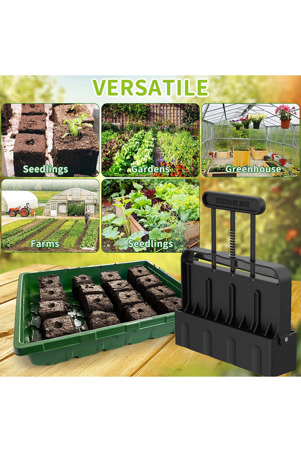 Biboss-Hot Selling Soil Block Maker Manual Soil Block Maker Garden Garden Sowing Forest Farm Tools Root ... 3