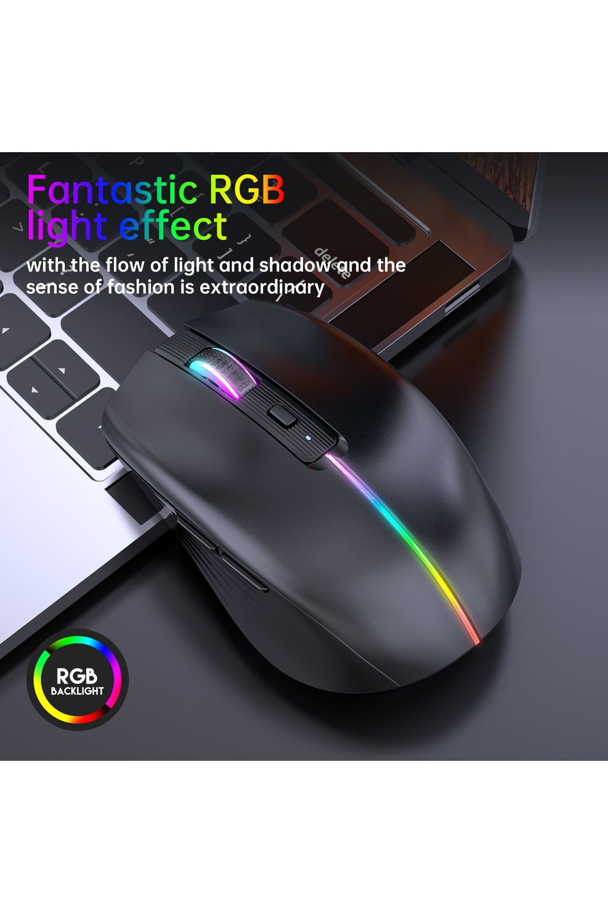 Choice-Type-c Rechargeable Wireless mouse Bluetooth Mouse RGB USB Ergonomic Gaming Mouse Silent Mouse fo... 5