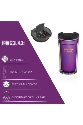 Star Termos 250 ml Opak Seri - Mor ( Piknik Kamp Outdoor Ofis Otel Kafe Okul ...