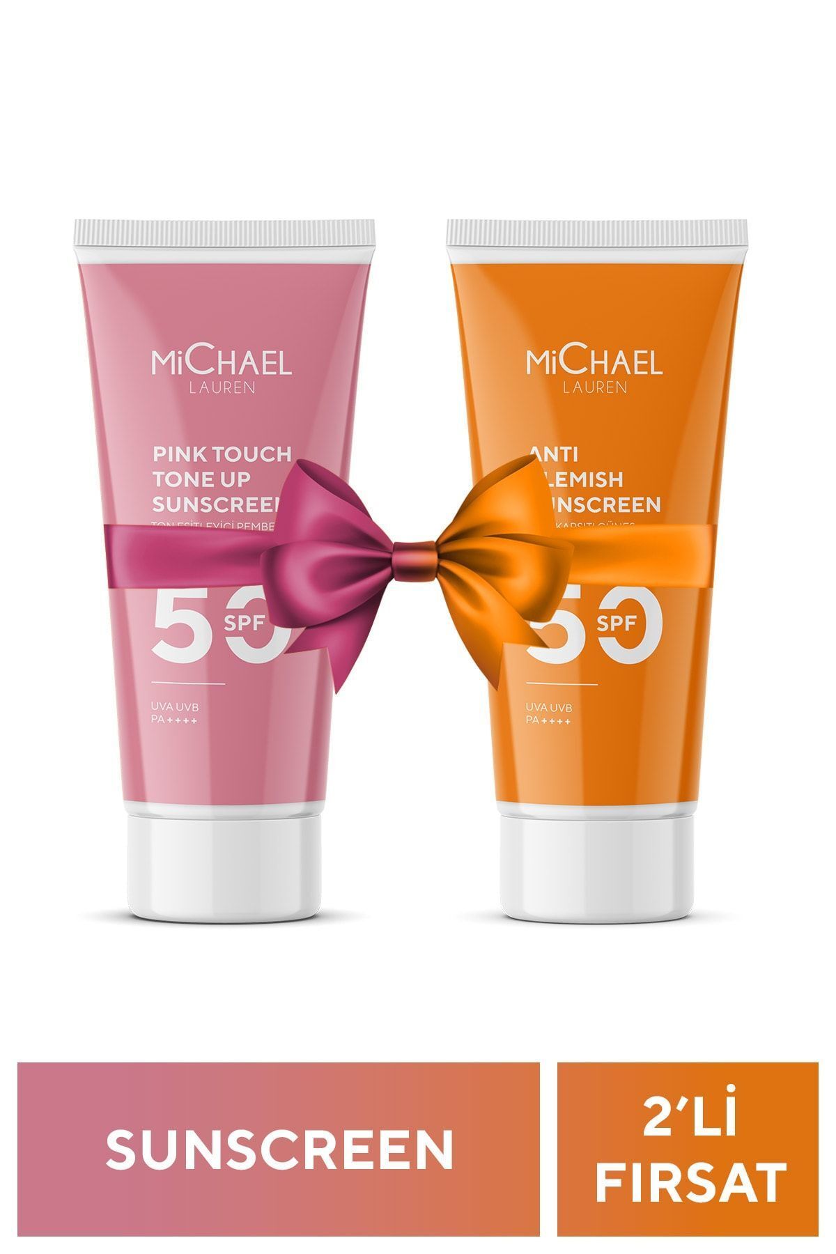 ست کرم ضد آفتاب مرطوب کننده استیل برای همه SKIN+SKIN PINK 2 LI Michael Lauren