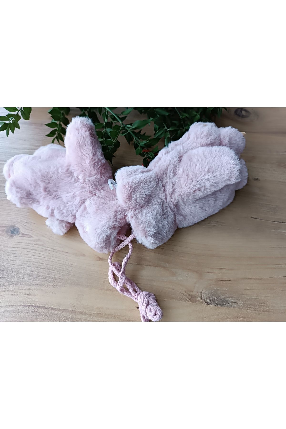 Blotch Kışlık Figürlü Bebek Peluş Boyundan Askılı pembe renk Eldiven fotoğrafı 2 (önizleme)