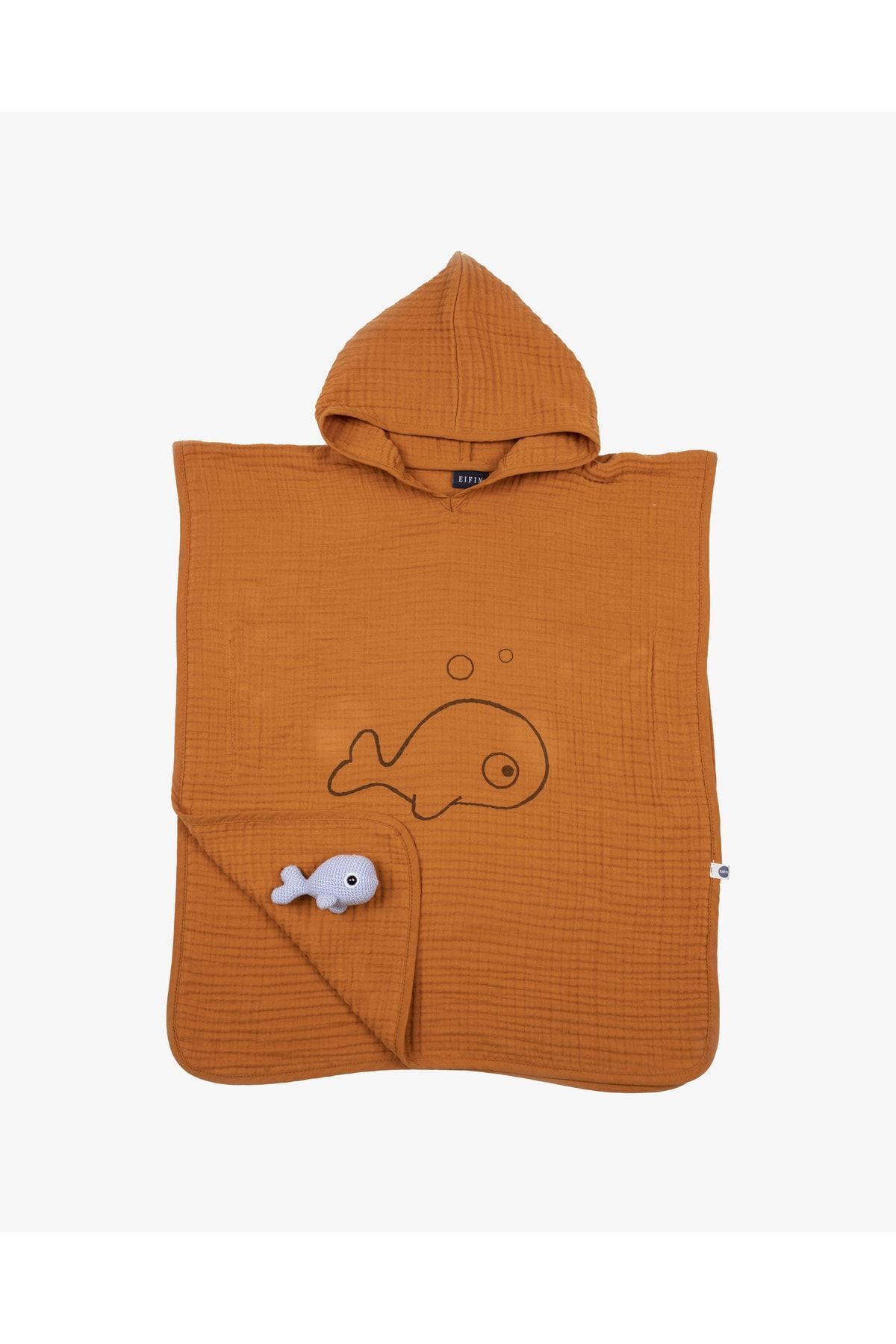 EIFIN ÖZEL KUTUSUYLA 4 KAT MÜSLİN KAPŞONLU PANÇO %100 PAMUK fotoğrafı 6 (önizleme)