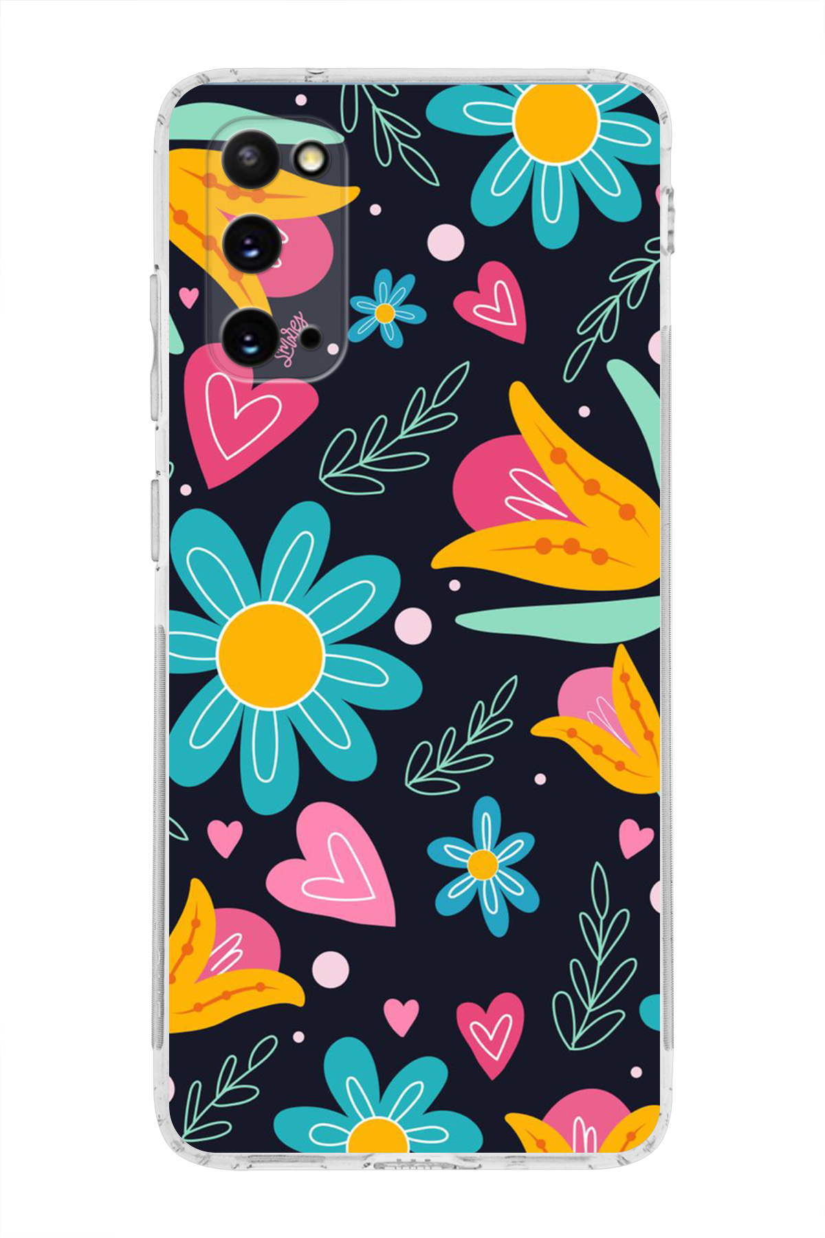 Samsung Galaxy S20 ile Uyumlu 1mm Slim Fit Retro Colors 1 Baskılı Şeffaf Kılıf