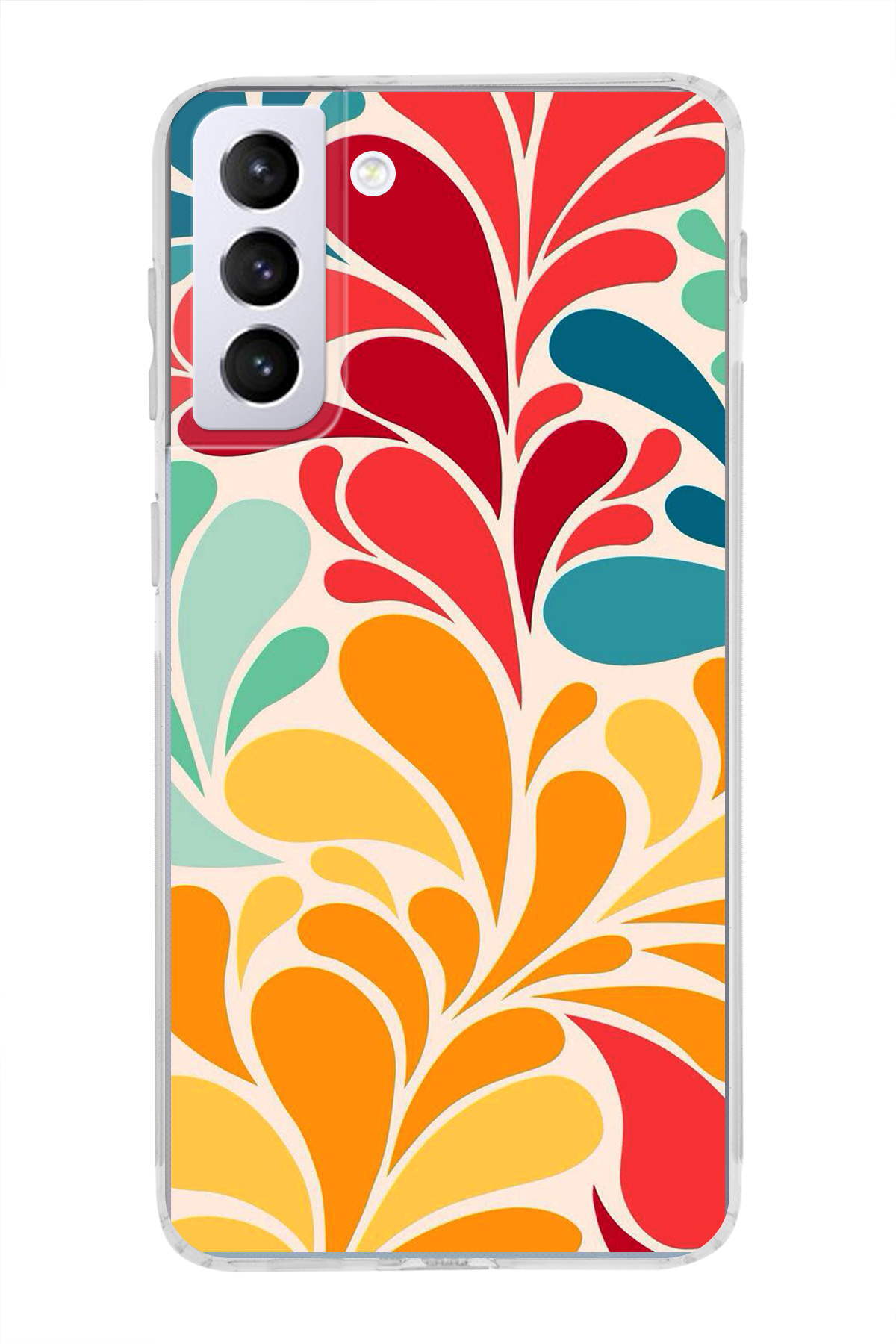 Samsung Galaxy S21 Plus ile Uyumlu 1mm Slim Fit Retro Colors 5 Baskılı Şeffaf Kılıf