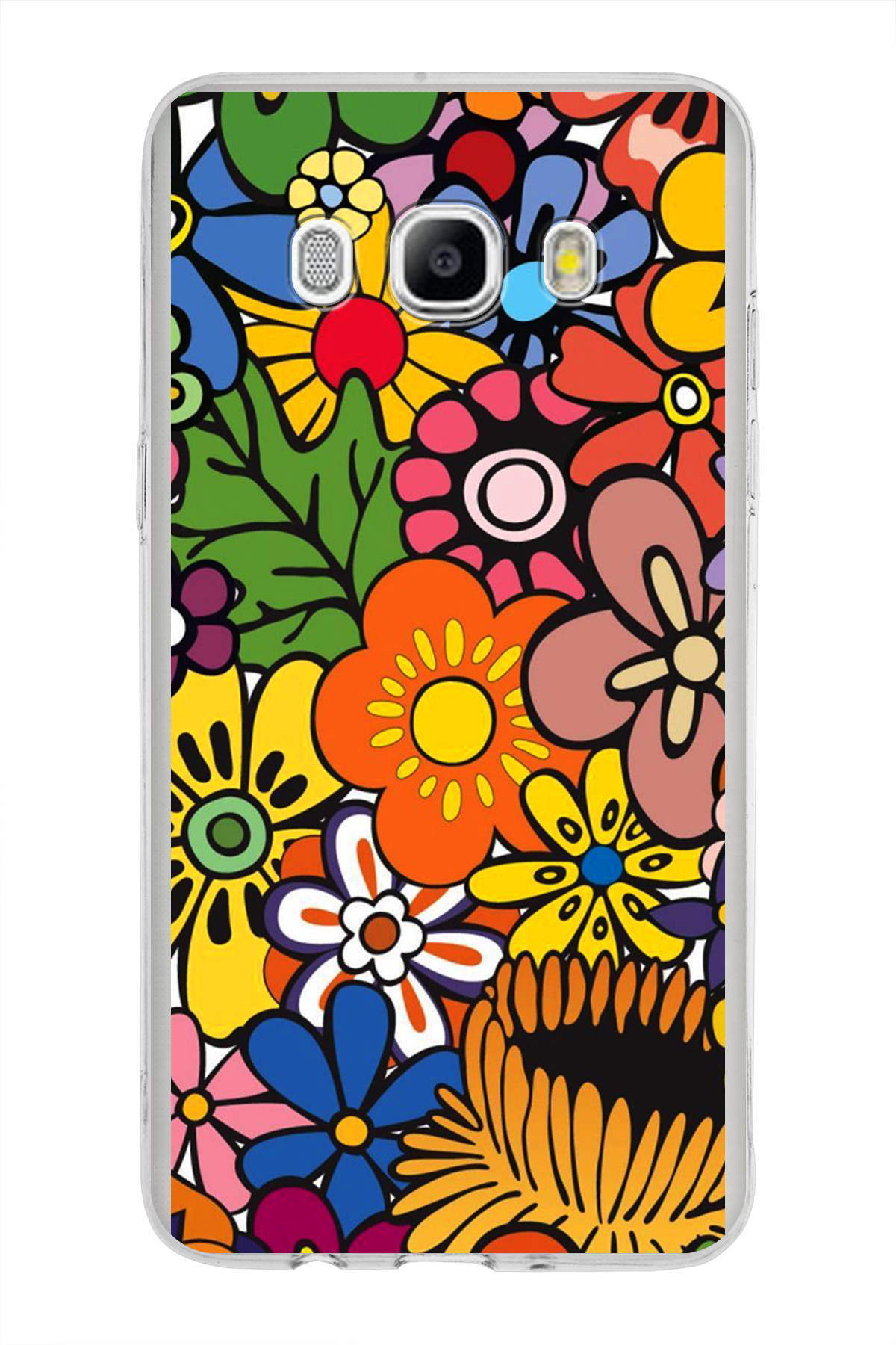 Samsung Galaxy J5 2016 ile Uyumlu 1mm Slim Fit Retro Colors 2 Baskılı Şeffaf Kılıf