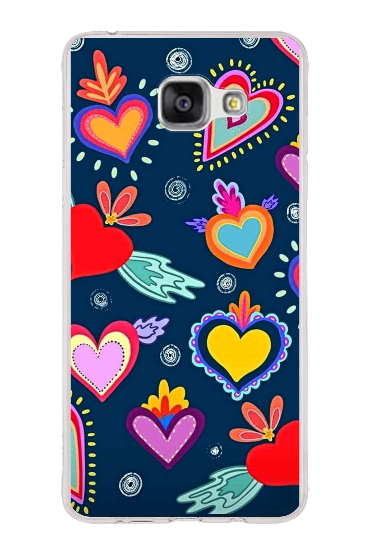 Samsung Galaxy A5 2016 ile Uyumlu 1mm Slim Fit Retro Colors 3 Baskılı Şeffaf Kılıf