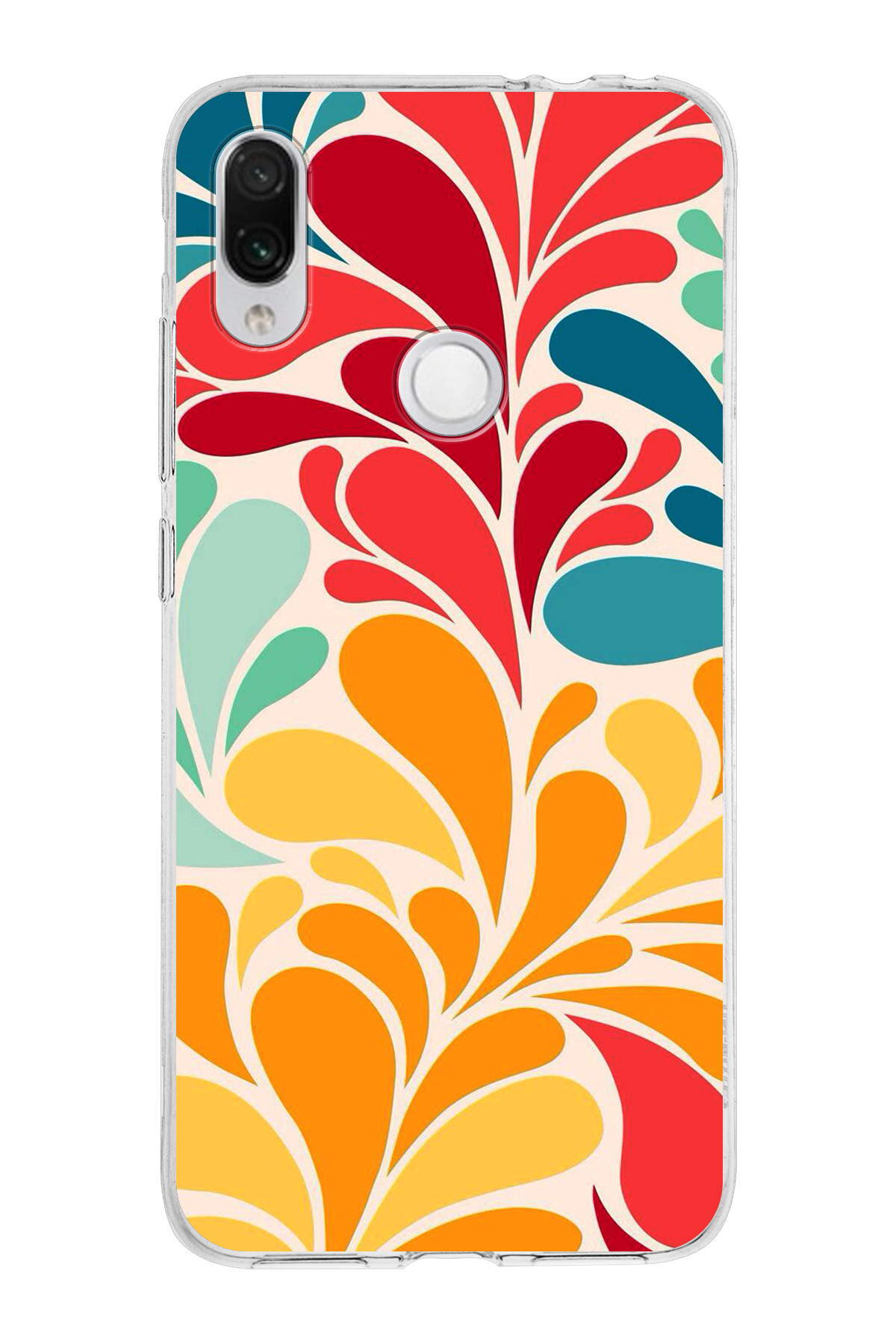 Xiaomi Redmi Note 7 ile Uyumlu 1mm Slim Fit Retro Colors 5 Baskılı Şeffaf Kılıf