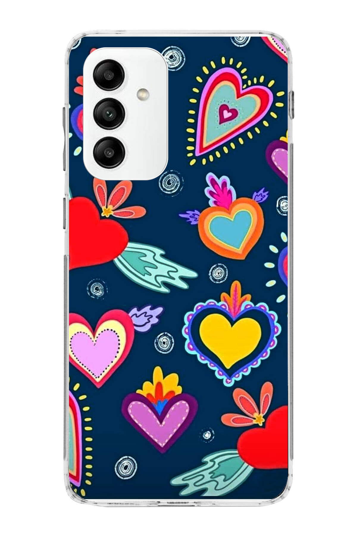 Samsung Galaxy M13 ile Uyumlu 1mm Slim Fit Retro Colors 3 Baskılı Şeffaf Kılıf