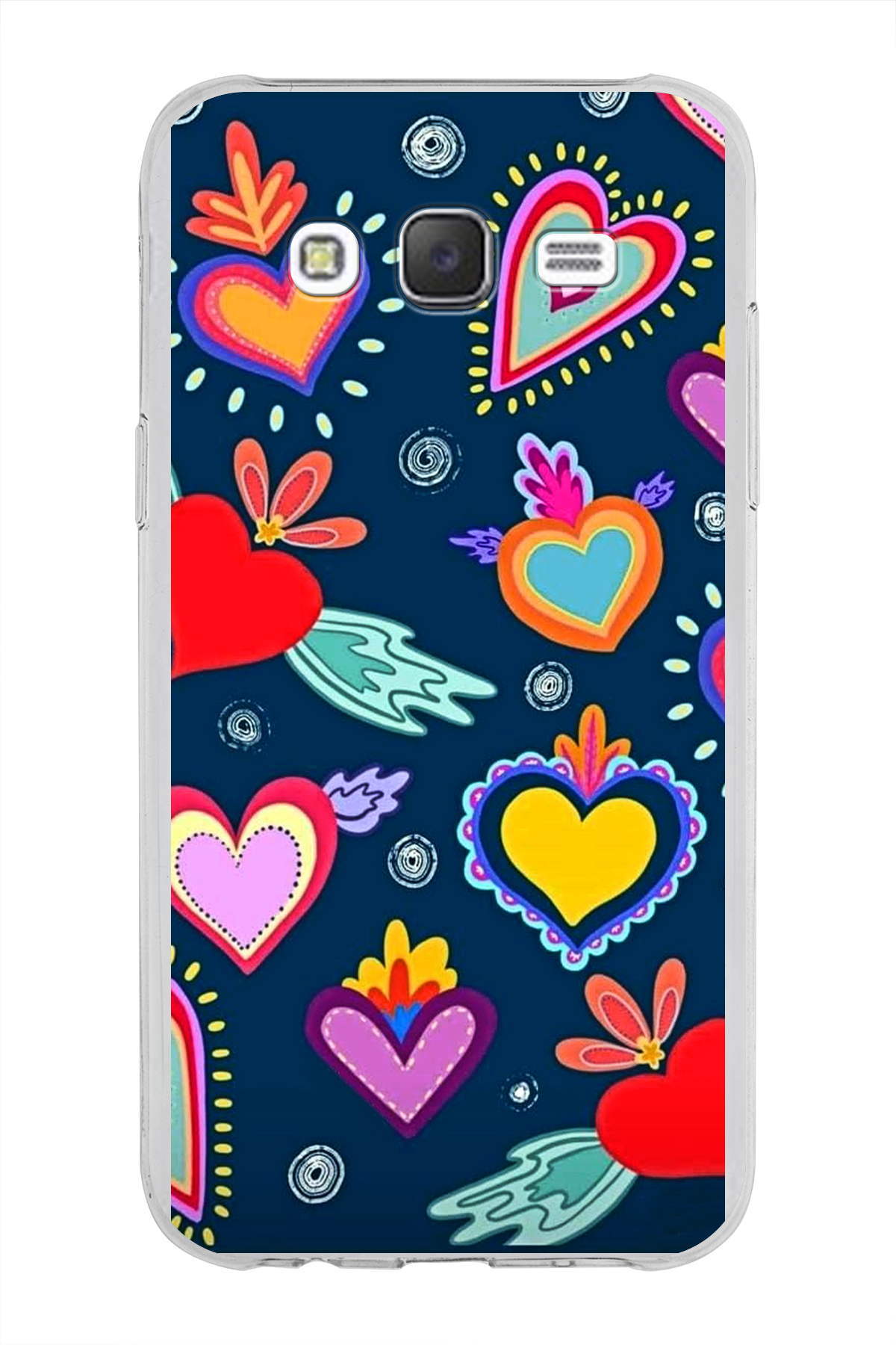 Samsung Galaxy J5 ile Uyumlu 1mm Slim Fit Retro Colors 3 Baskılı Şeffaf Kılıf