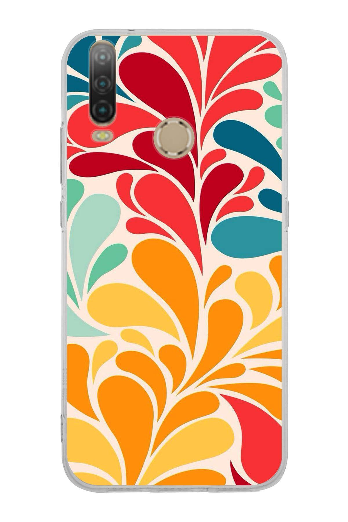 General Mobile GM 10 ile Uyumlu 1mm Slim Fit Retro Colors 5 Baskılı Şeffaf Kılıf