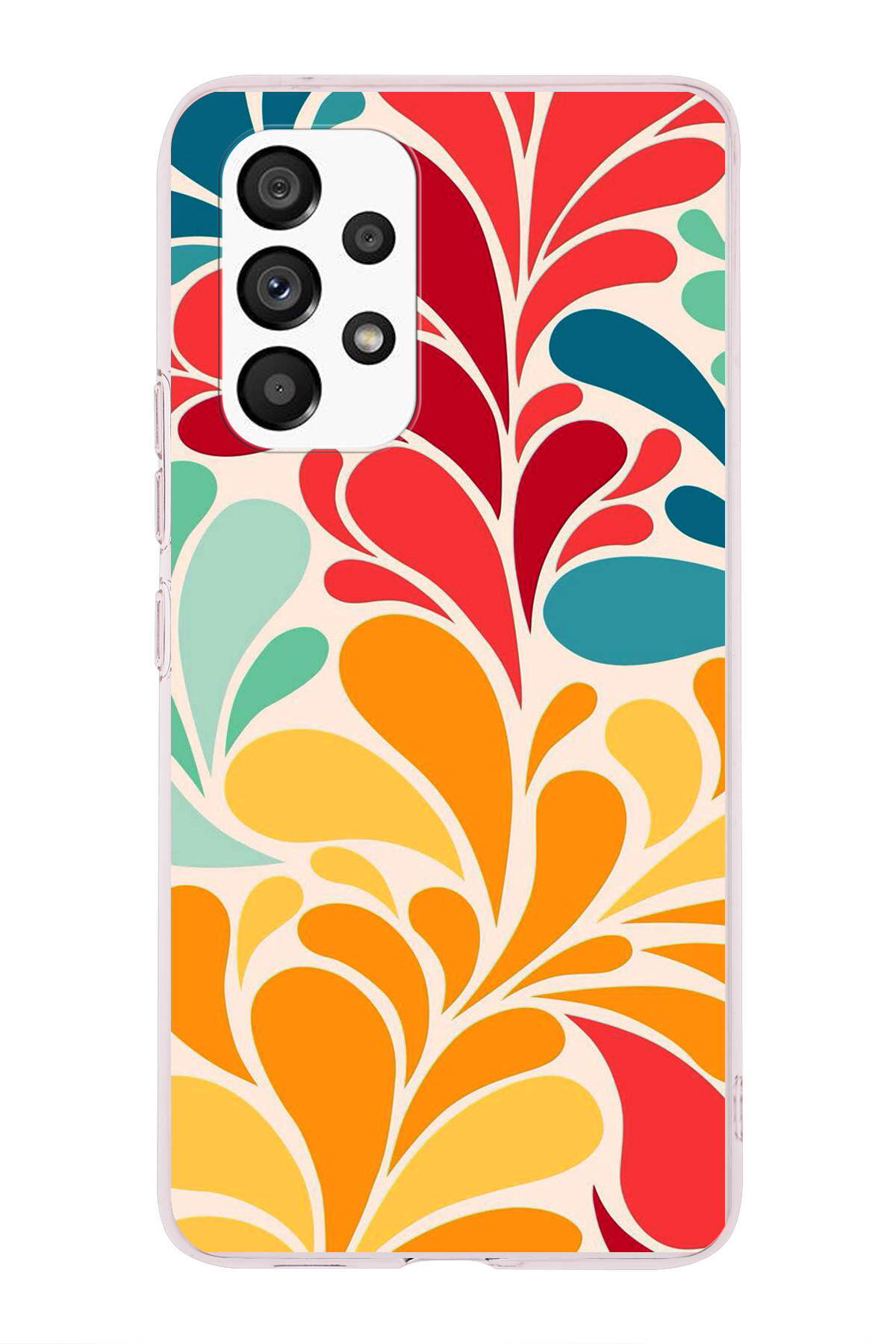 Samsung Galaxy A33 ile Uyumlu 1mm Slim Fit Retro Colors 5 Baskılı Şeffaf Kılıf