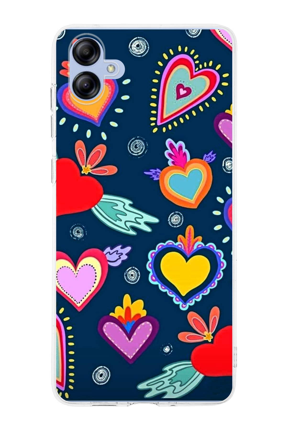 Samsung Galaxy A04e ile Uyumlu 1mm Slim Fit Retro Colors 3 Baskılı Şeffaf Kılıf