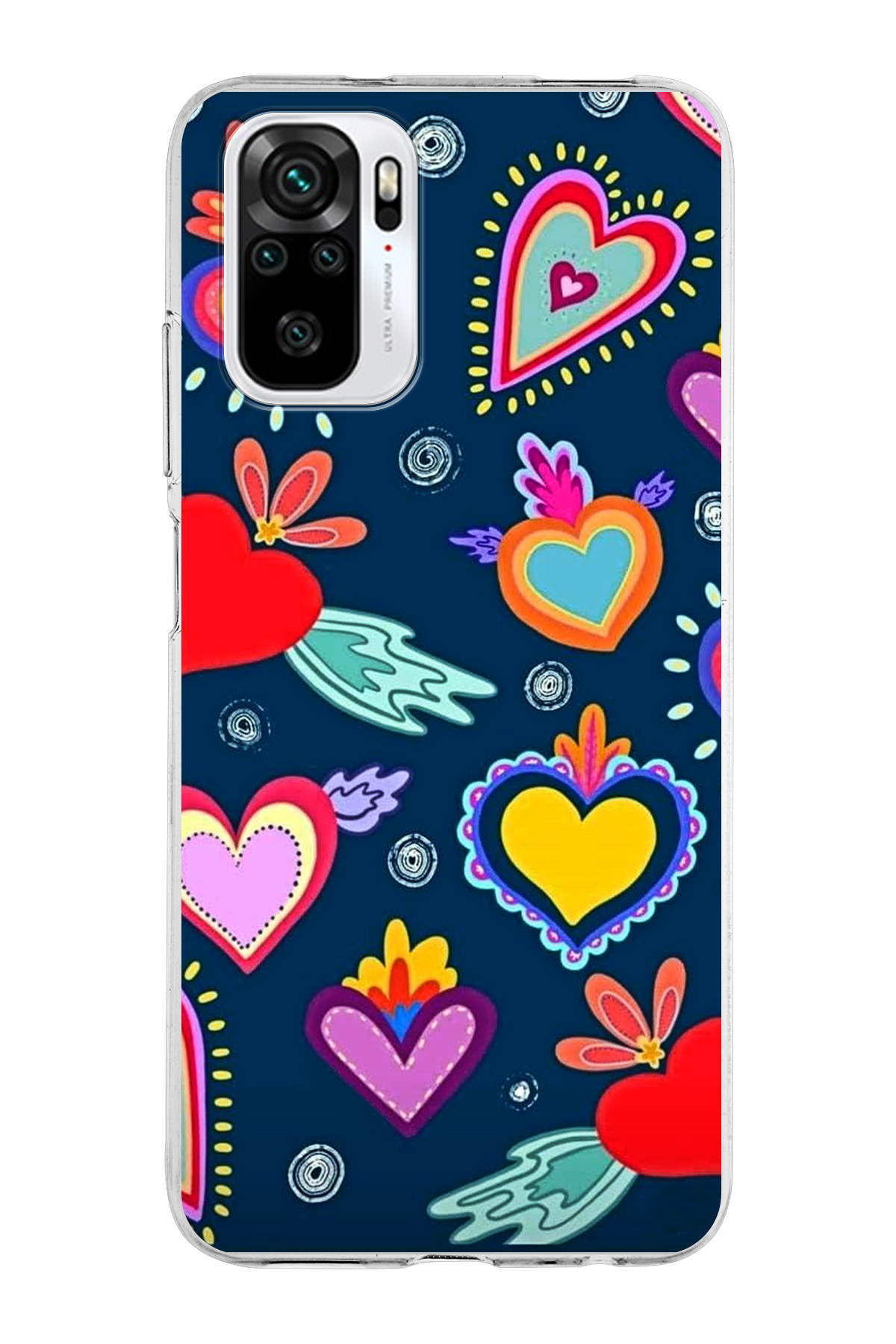 Xiaomi Redmi Note 10 ile Uyumlu 1mm Slim Fit Retro Colors 3 Baskılı Şeffaf Kılıf