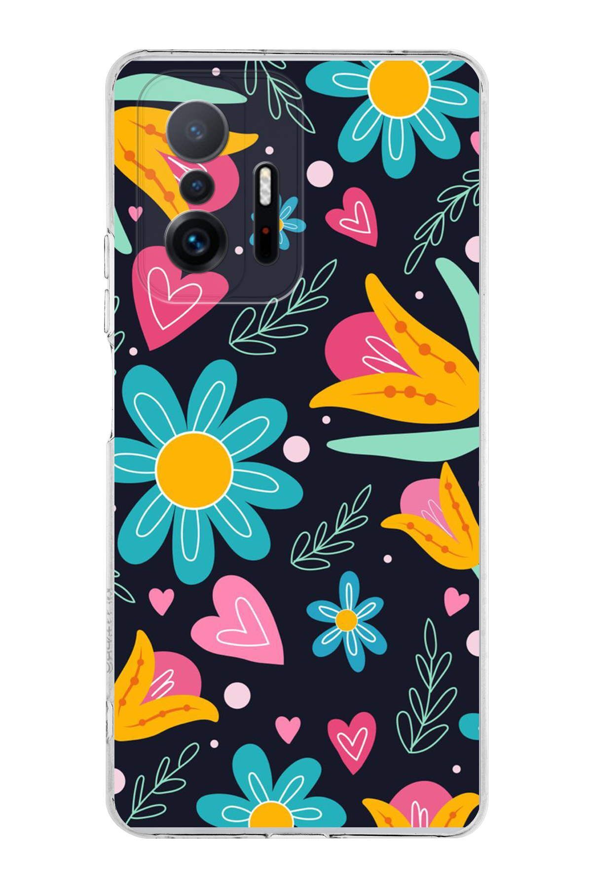 Xiaomi Mi 11T ile Uyumlu 1mm Slim Fit Retro Colors 1 Baskılı Şeffaf Kılıf