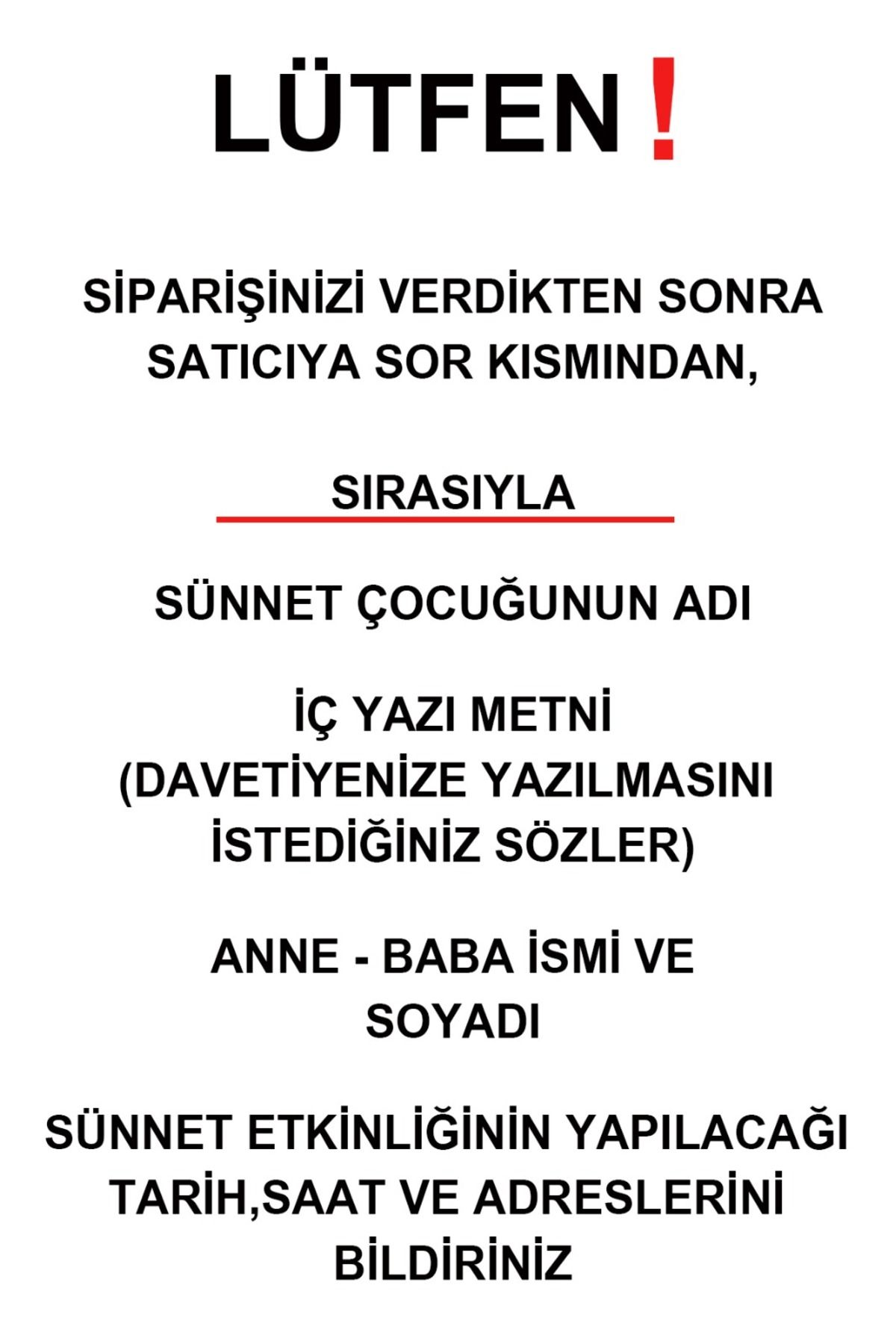 Sünnet Davetiyesi 1230 (100 Adet) Baskı Dahil - 4