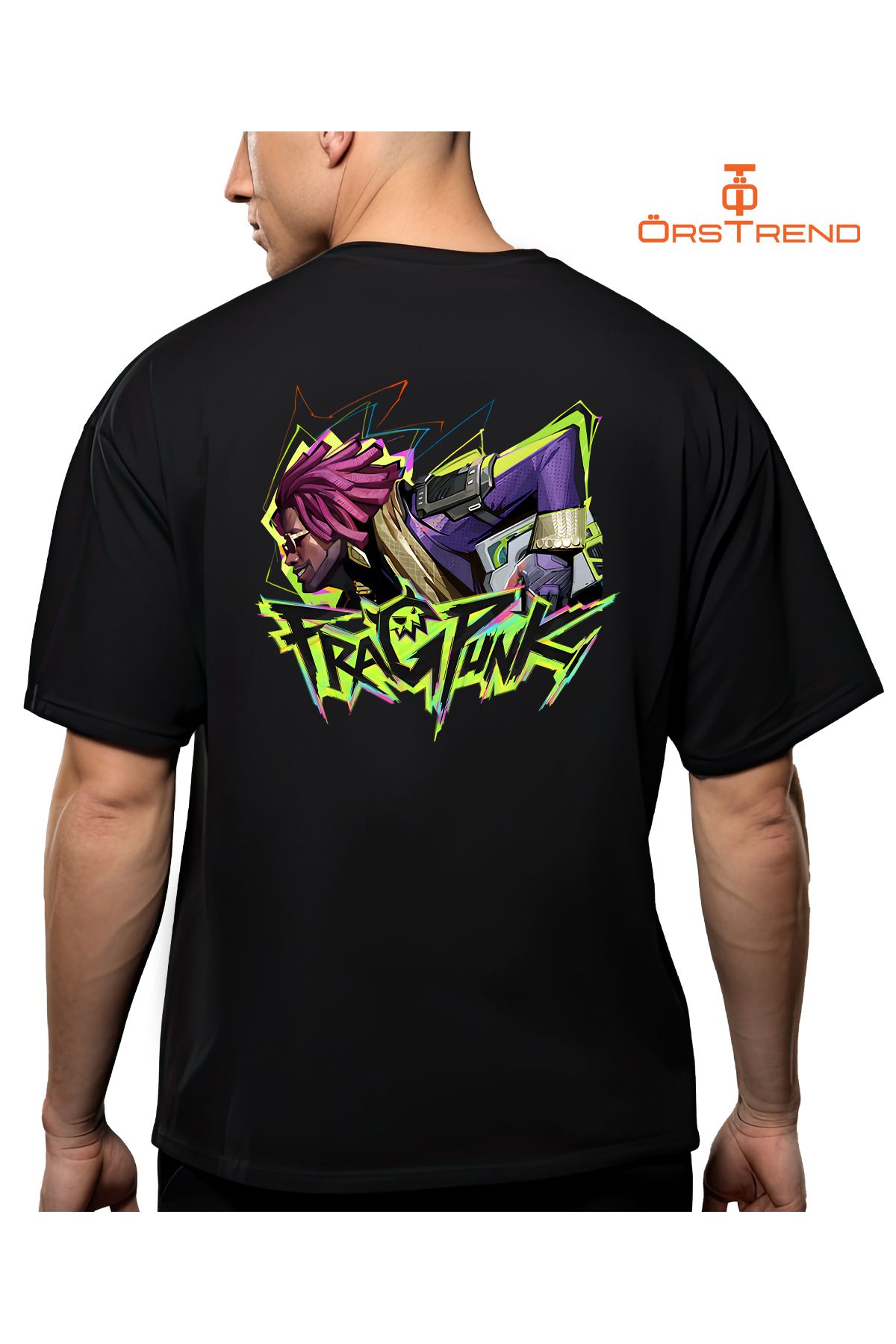 ÖRSTREND-FragPunk Patterned Oversize T-Shirt 3