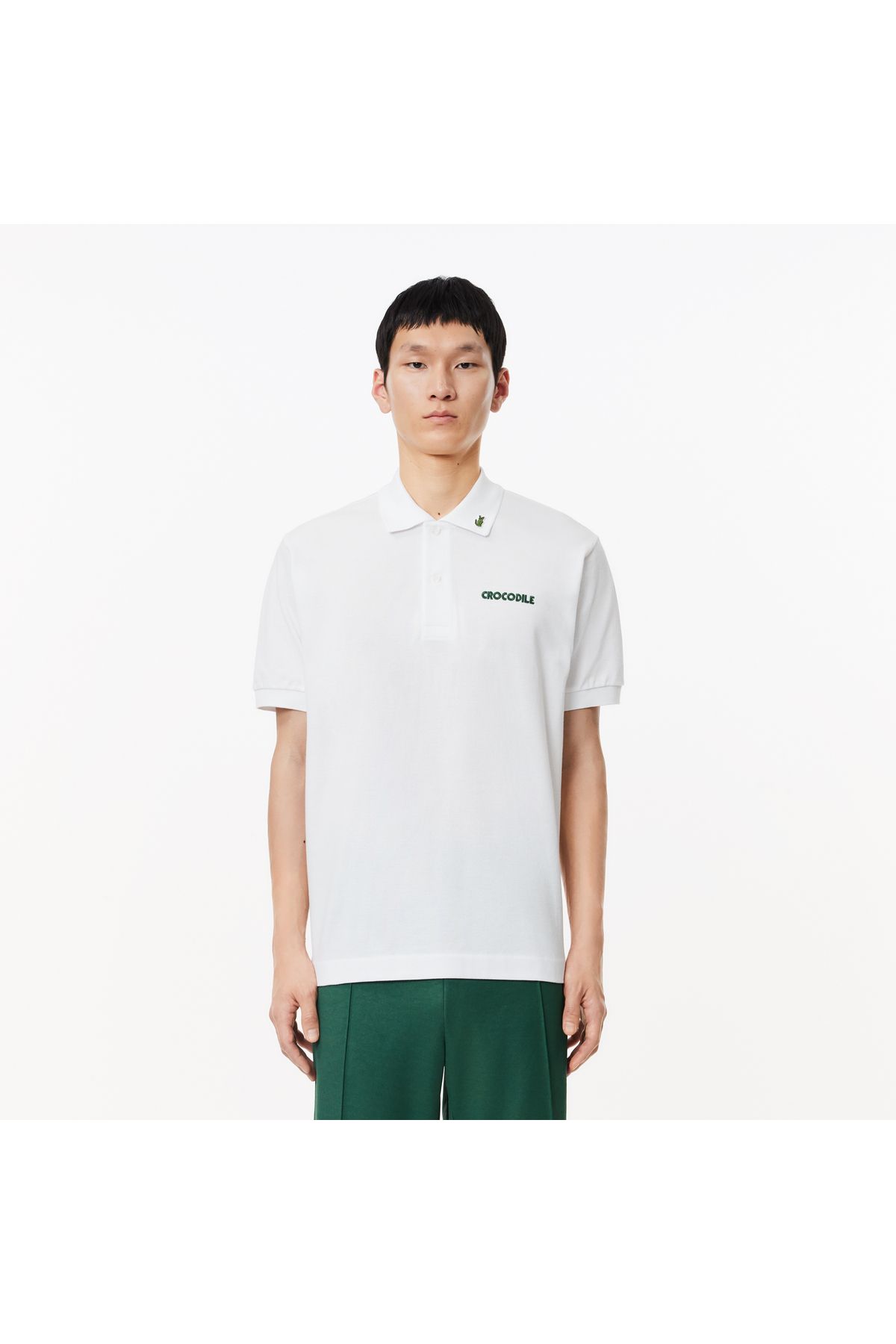 Lacoste L.12.12 Мужская рубашка-поло классического кроя белого цвета из органического хлопка PH8017