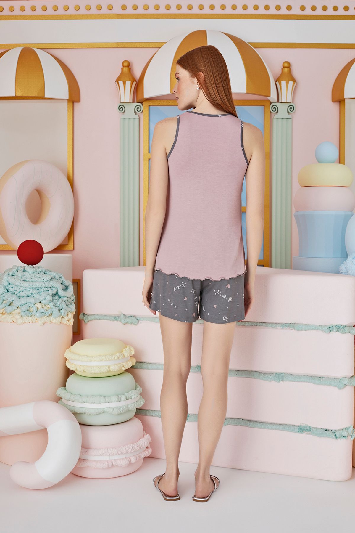 Sevim-15730 Model Printed Shorts Set 2
