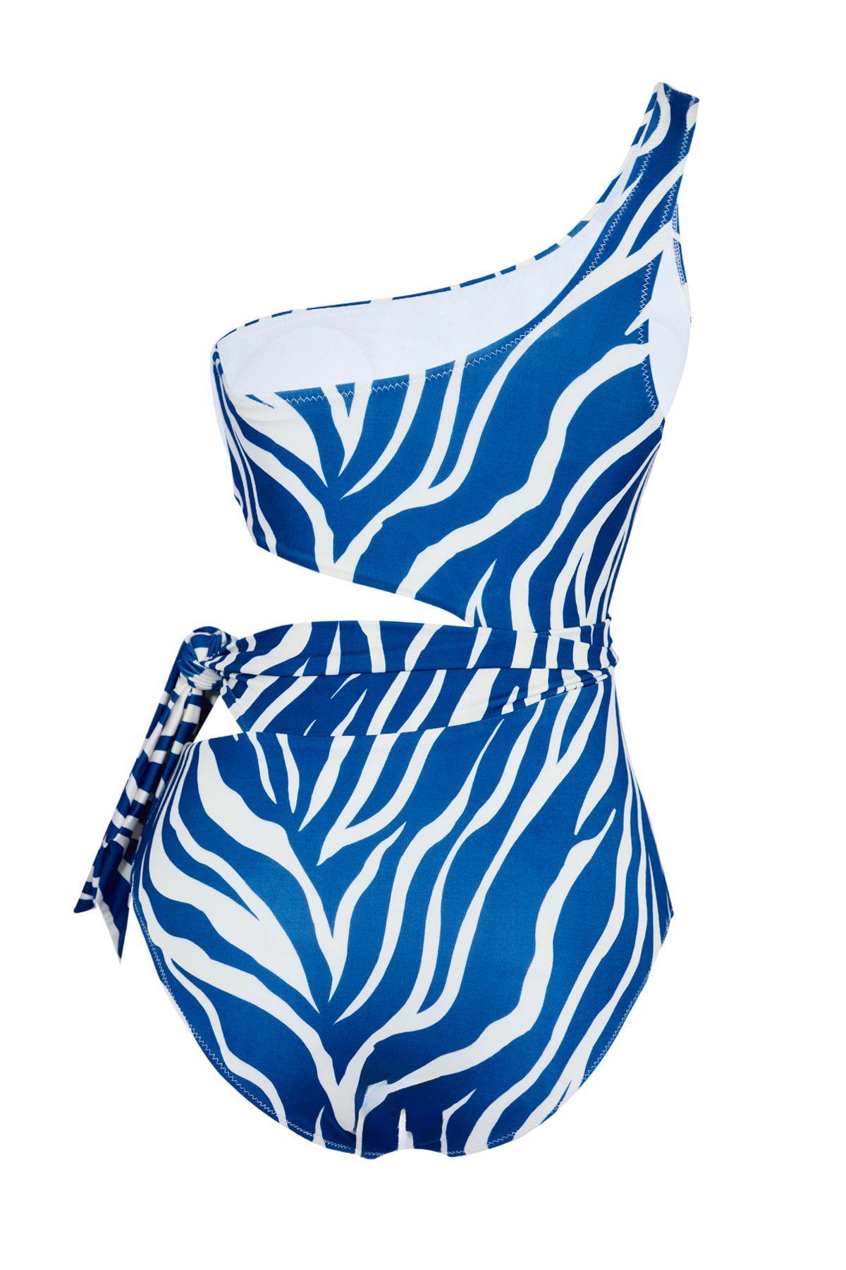 Trendyol Collection-Costum de baie decupat cu imprimeu zebră cu un singur umăr - Regular Fit TBESS22MA0197 7