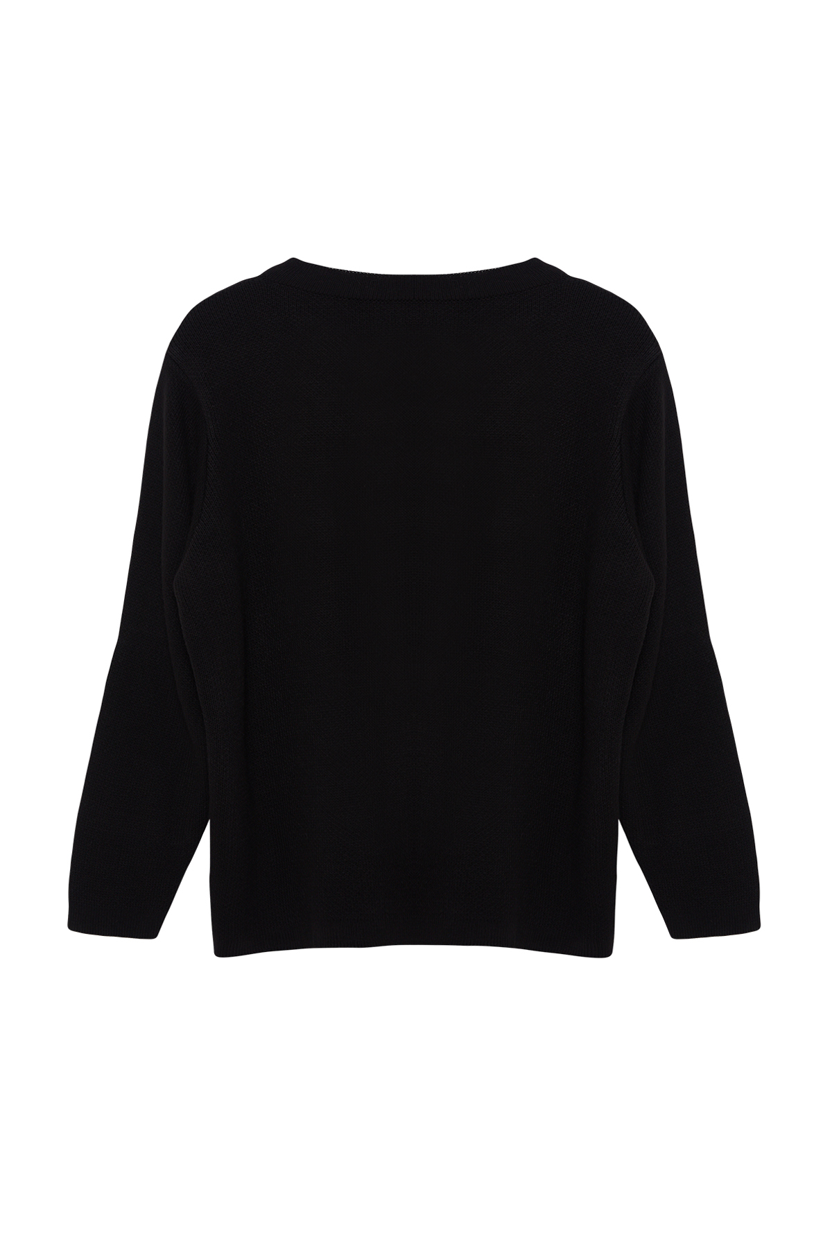 Trendyolmilla  Siyah Bisiklet Yaka Düğmeli Triko Hırka TBBAW25AV00013 - Görsel 7