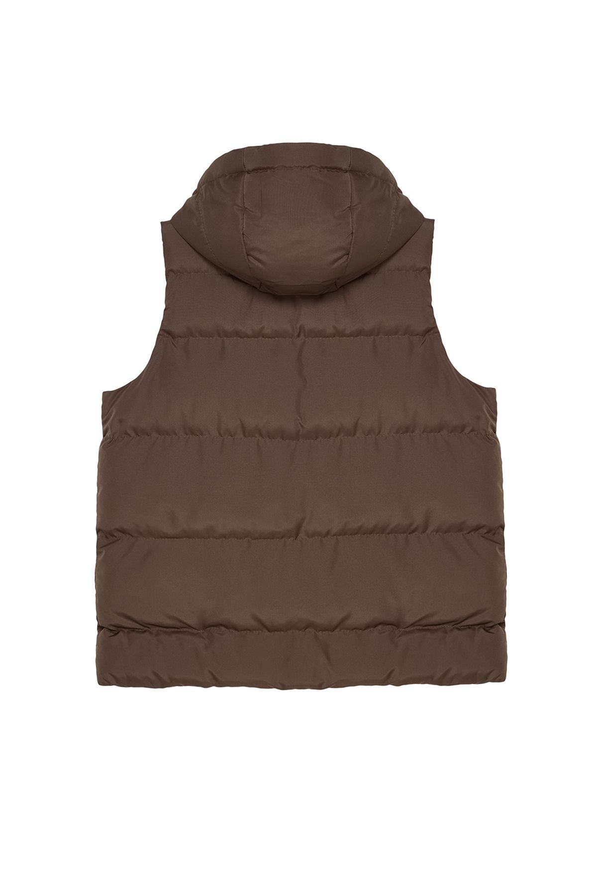 Trendyol Curve-Khakifarbene Steppweste mit Kapuze für die Saison - Regular Fit TBBAW24BH00002 8