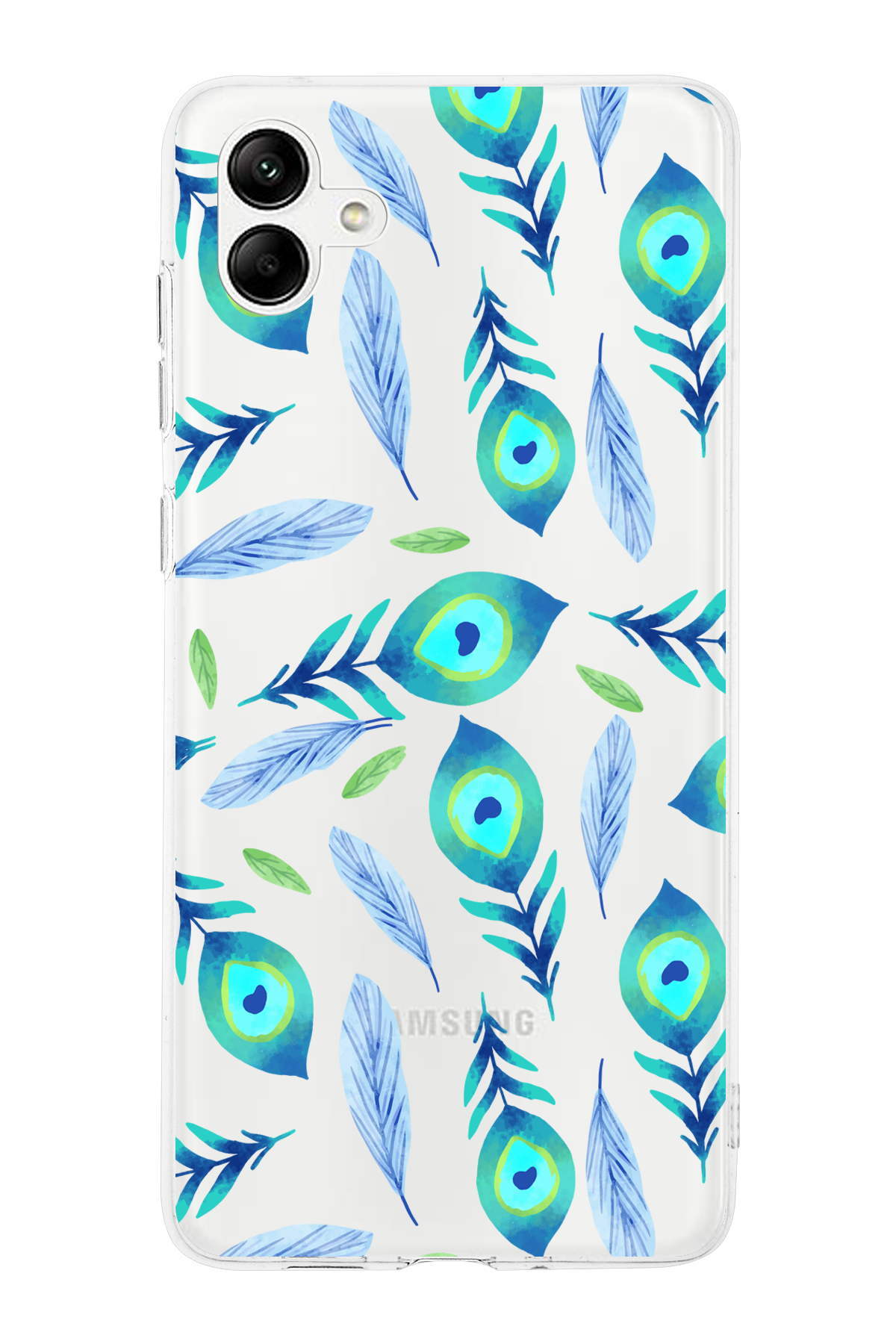 Samsung Galaxy A05 ile Uyumlu 1mm Slim Fit Nazar Boncuğu 3 Baskılı Şeffaf Kılıf