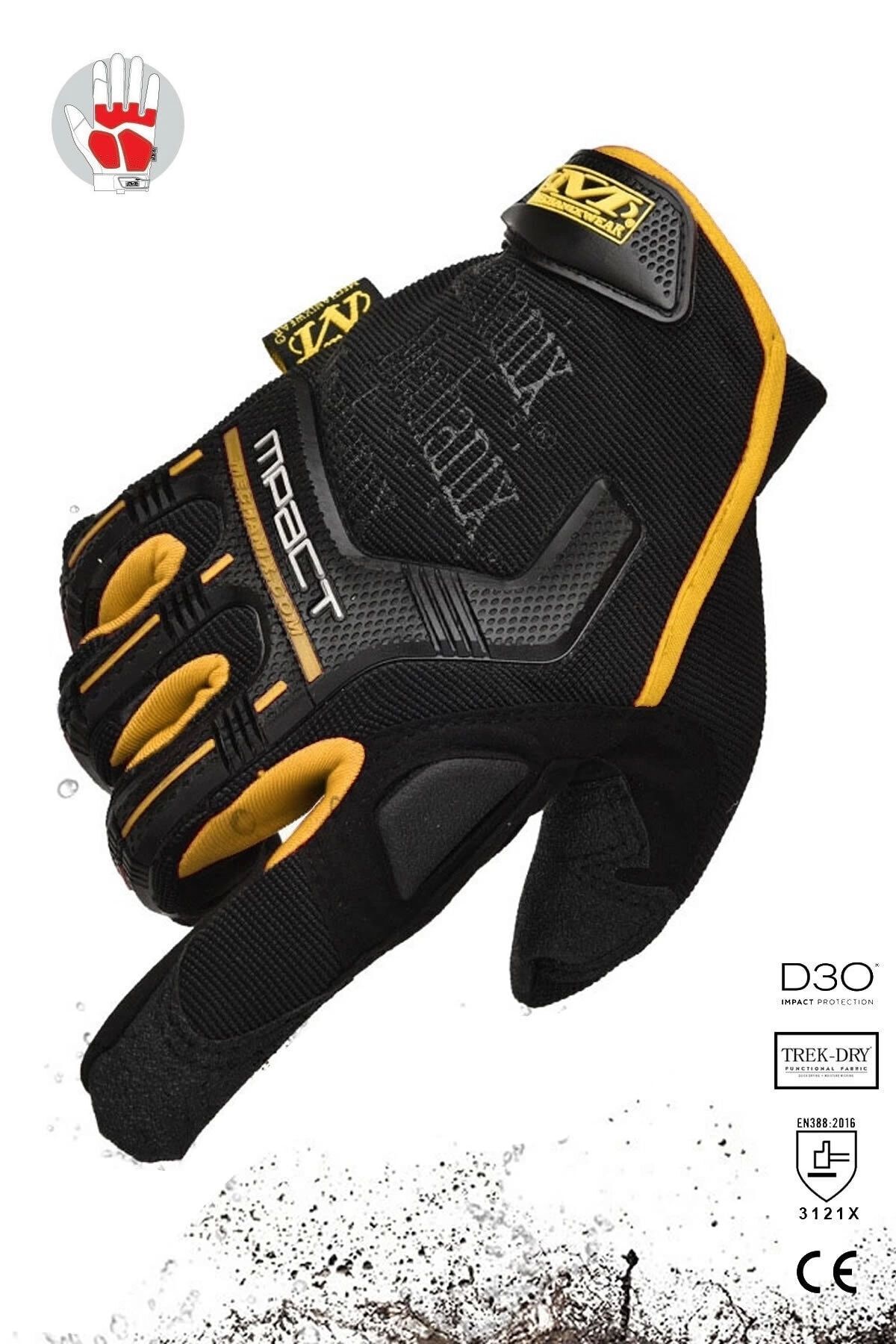 MECHANIX Taktikal, Iş Güvenliği, Asker, Polis, Motosiklet Dayanıklı M/l Eldiven Sarı