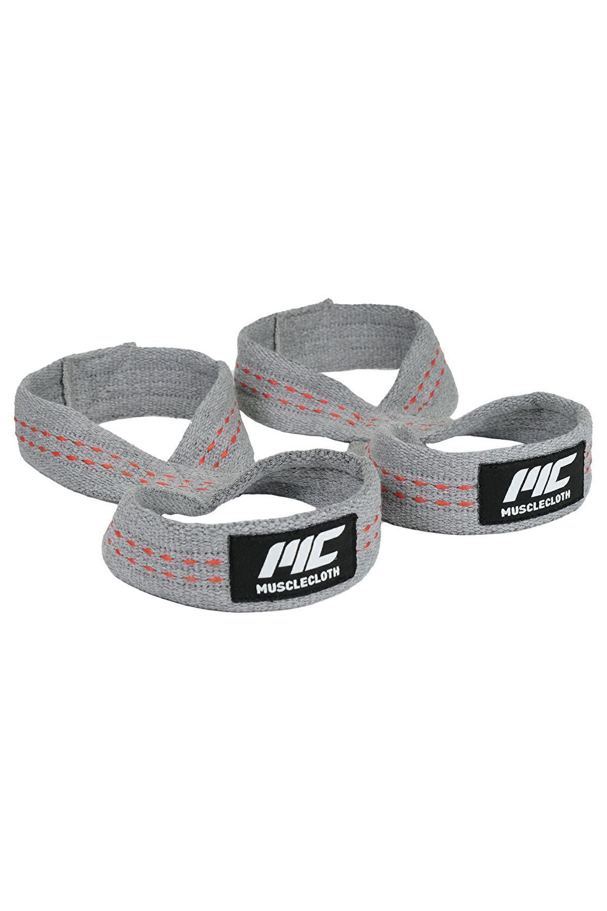 MUSCLECLOTH 8 Loop Lifting Straps Gri (L-XL BEDEN)