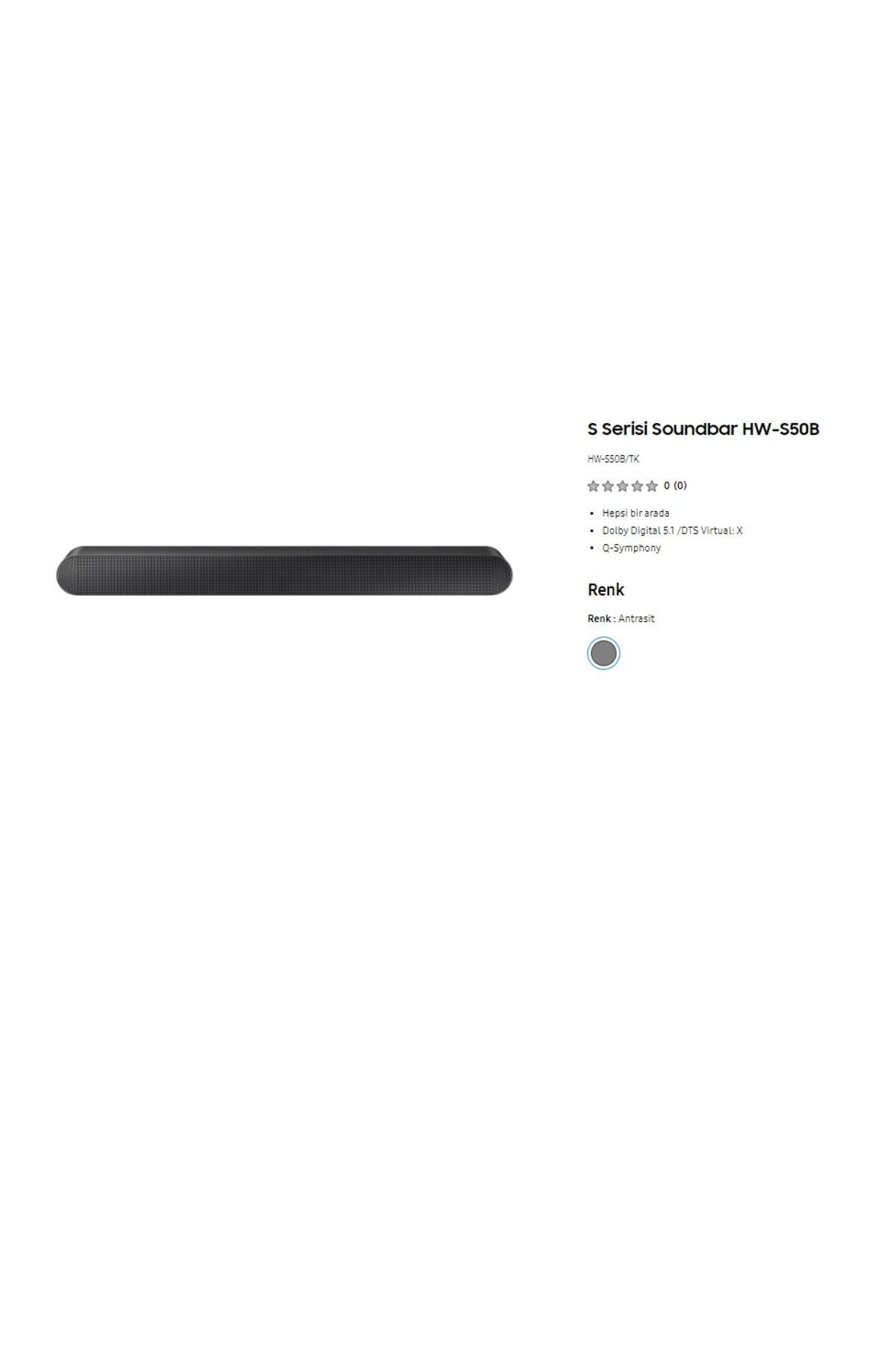teknotrust 220 - 240 V HW-S50B SOUNDBAR 0-300 antrasit Resmi Distribütör Garantili D 2 Yıl 3.0 50 Hz / 60 Hz