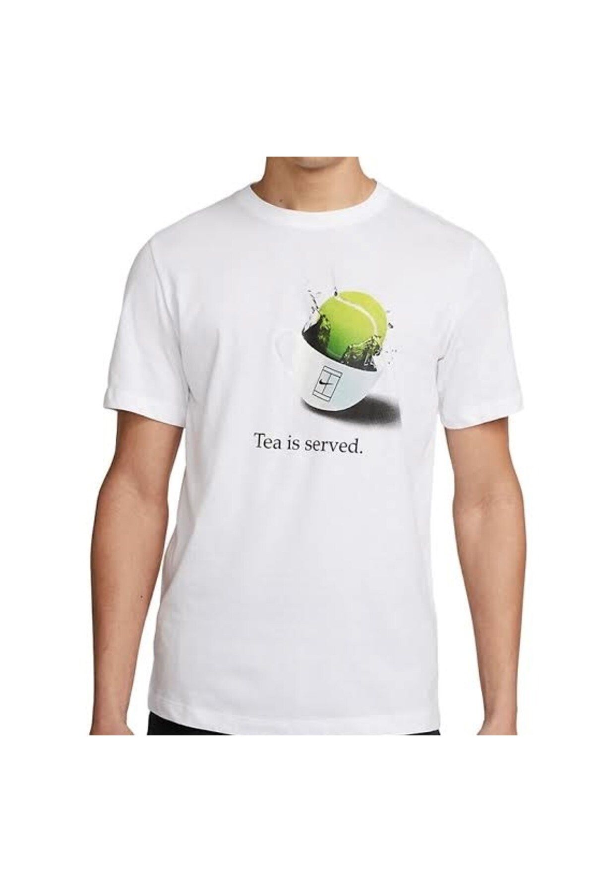 تی شرت سفید مردانه تنیس court Dri Fit FD0031 100 Nike