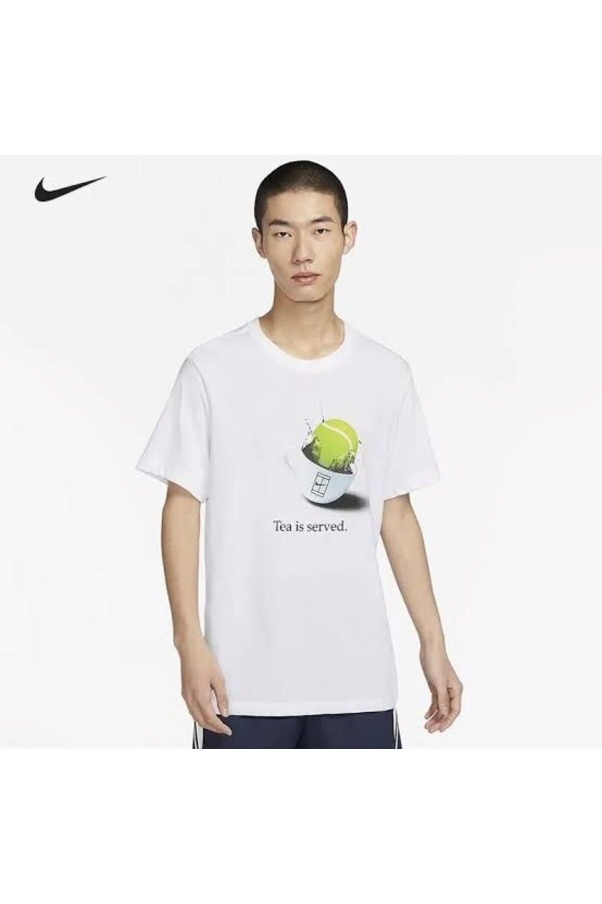تی شرت سفید مردانه تنیس court Dri Fit FD0031 100 Nike