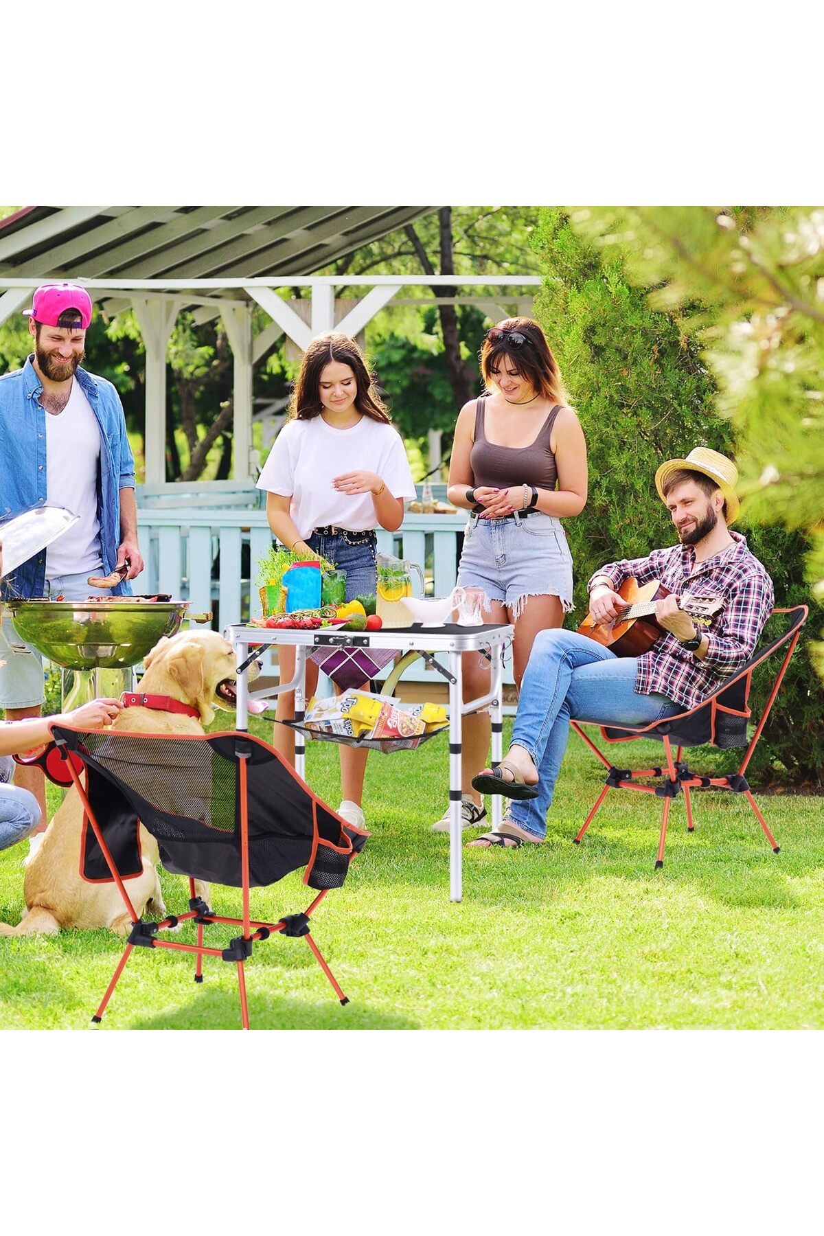 Sportneer-Folding Table with Adjustable Height and Storage - Camping Table with Aluminum Legs 2