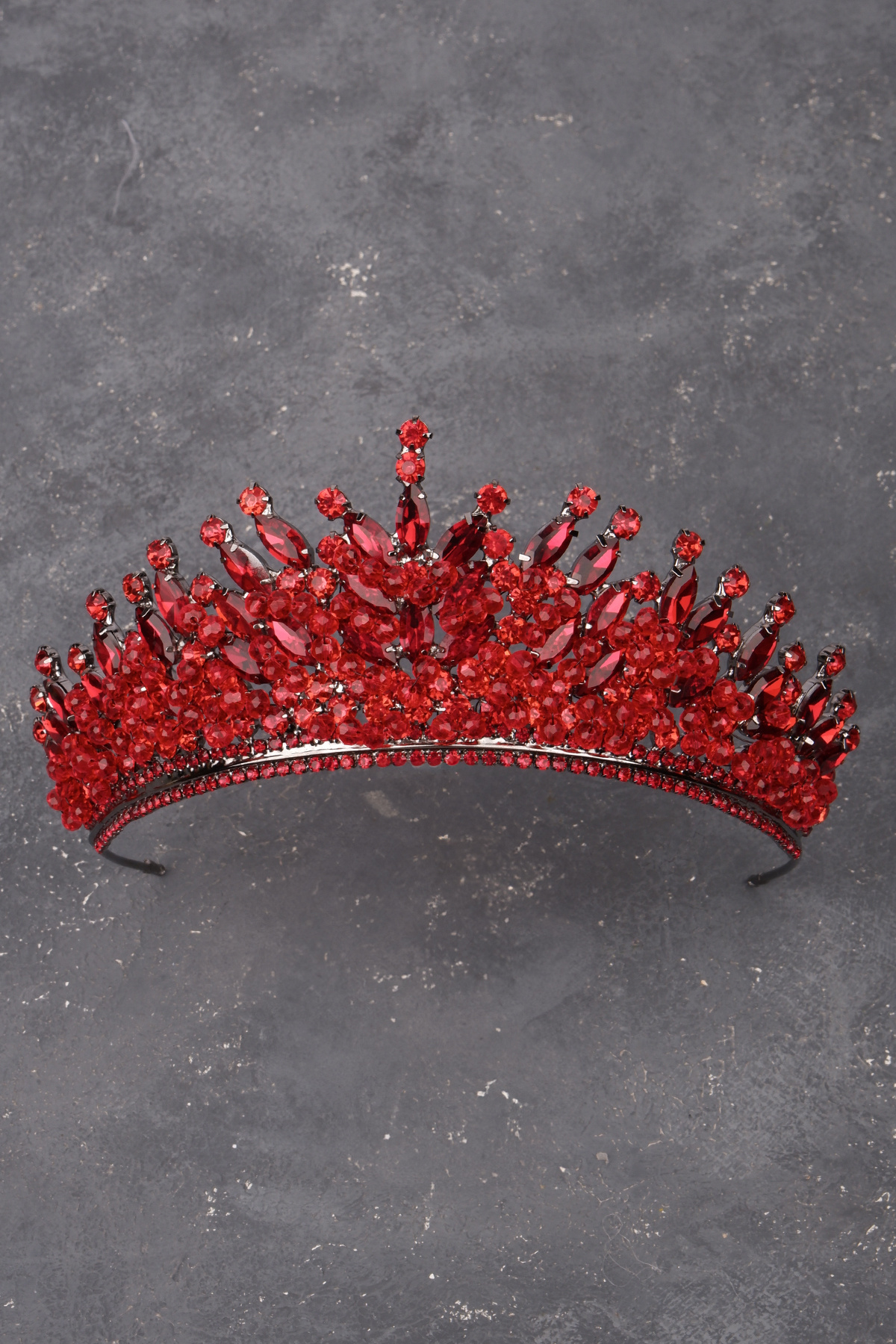 Gemstone Beaded Crystal Gemstone Bride Henna Wedding Crown  Red