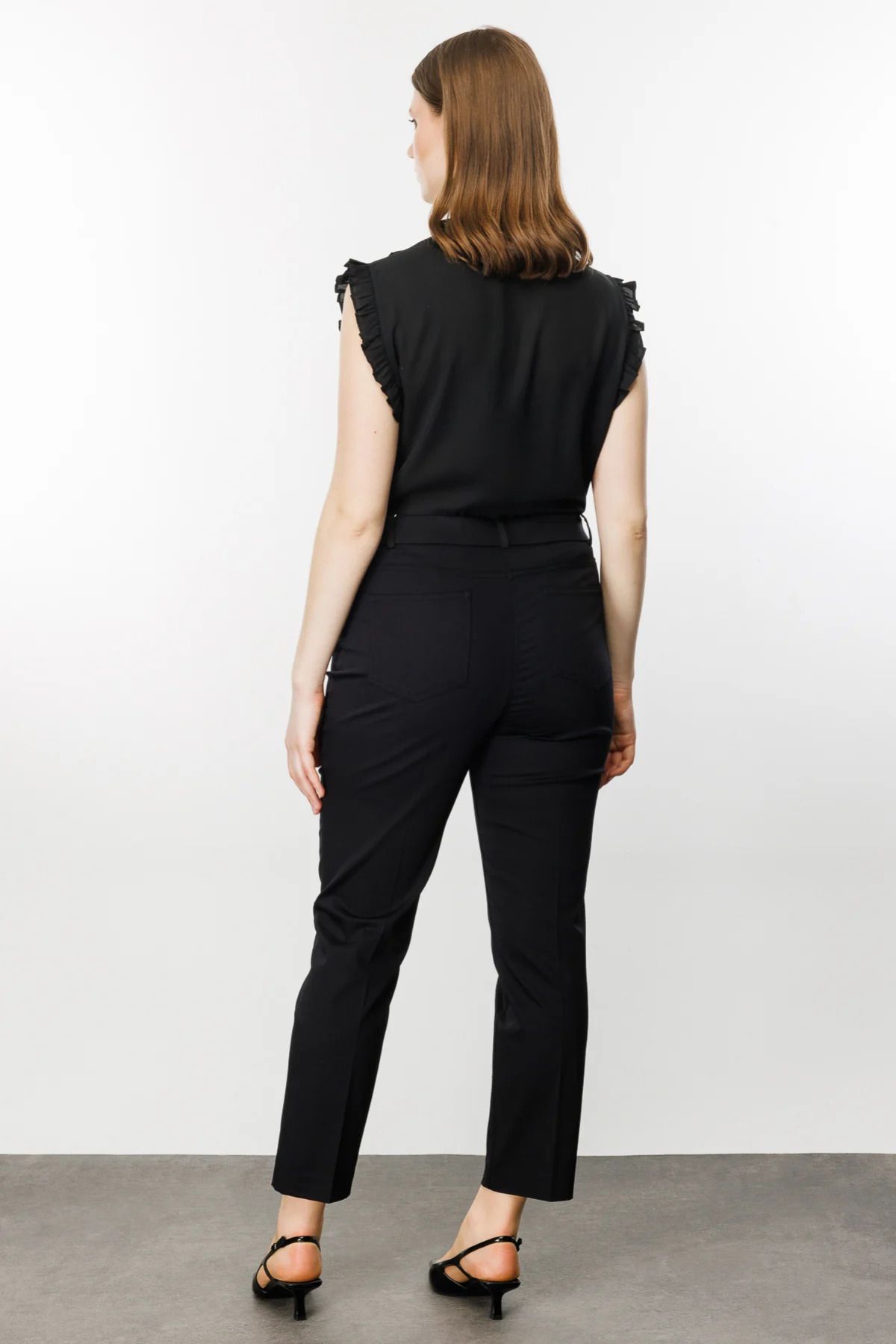 Ekol-Pantaloni clasici de damă negri 3004 - cu buzunare 4
