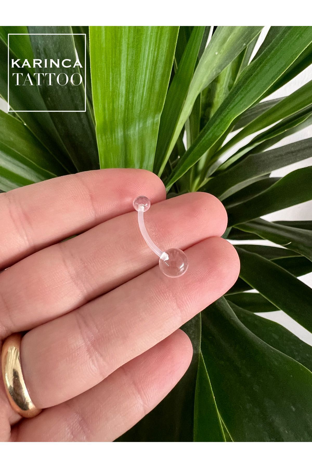 Karınca Piercing-Allergy-Free Bioplast Belly Piercing Transparent 14 mm Long Piercing 4