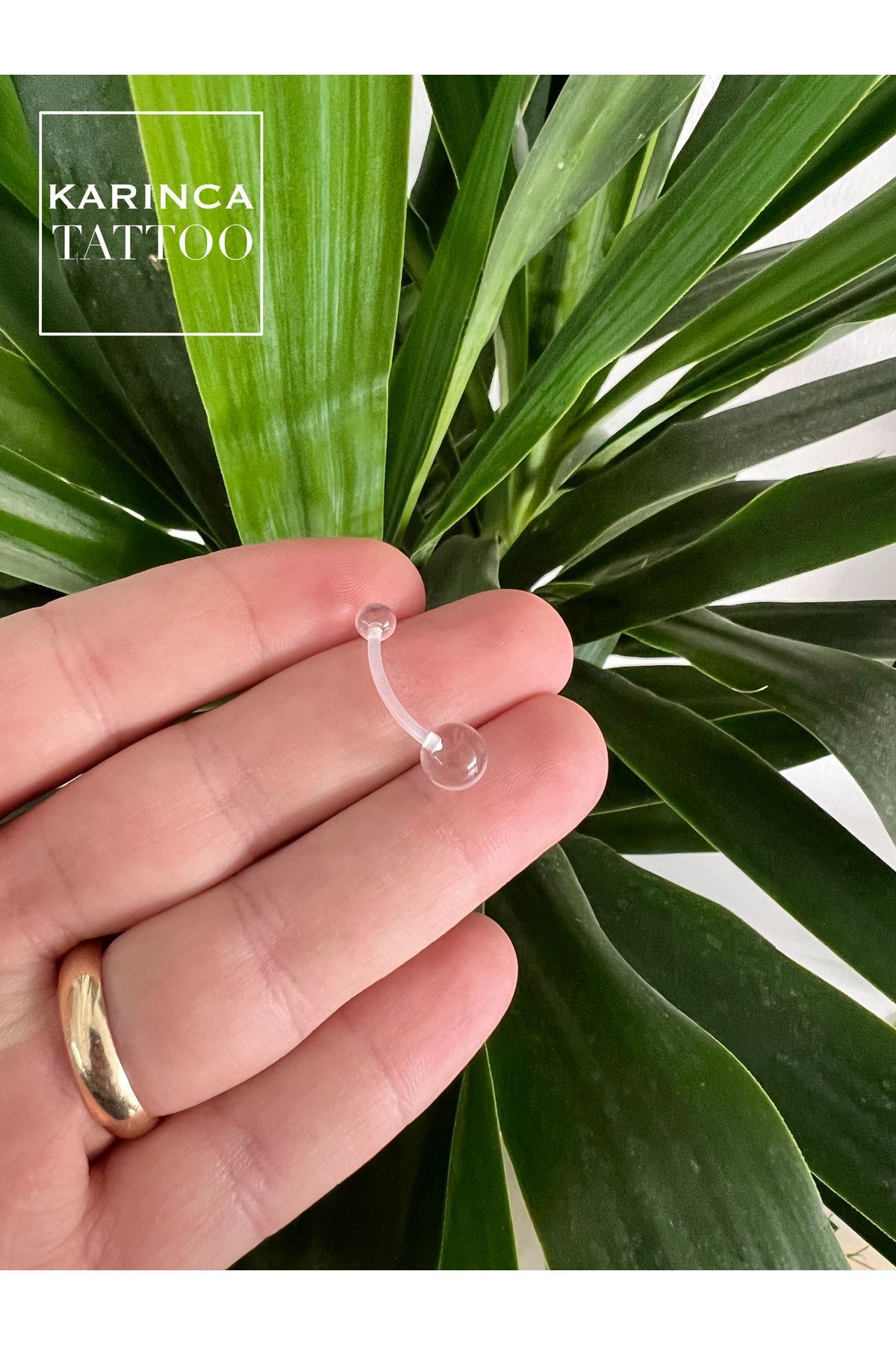 Karınca Piercing-Allergy-Free Bioplast Belly Piercing Transparent 14 mm Long Piercing 3