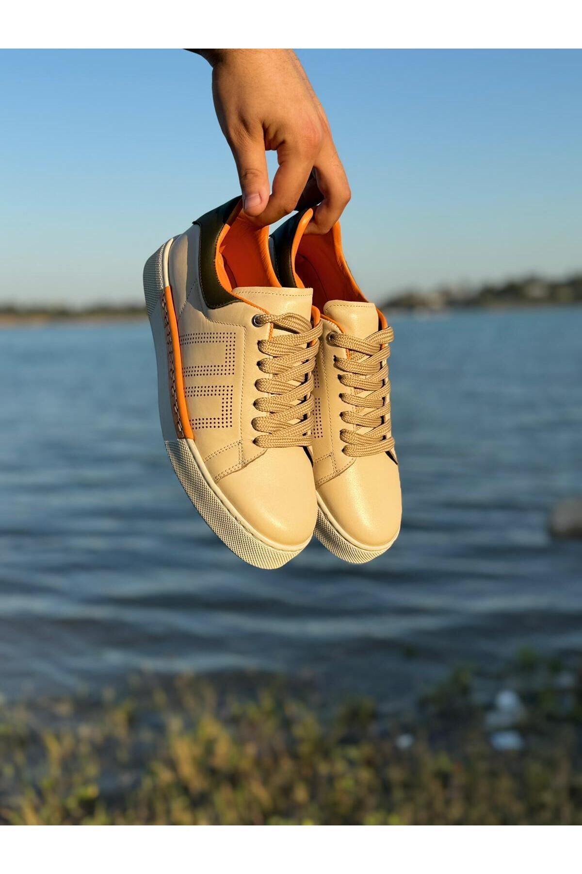 کفش های کژوال مردانه ورزشی چرمی واقعی روزانه BESS SHOES
