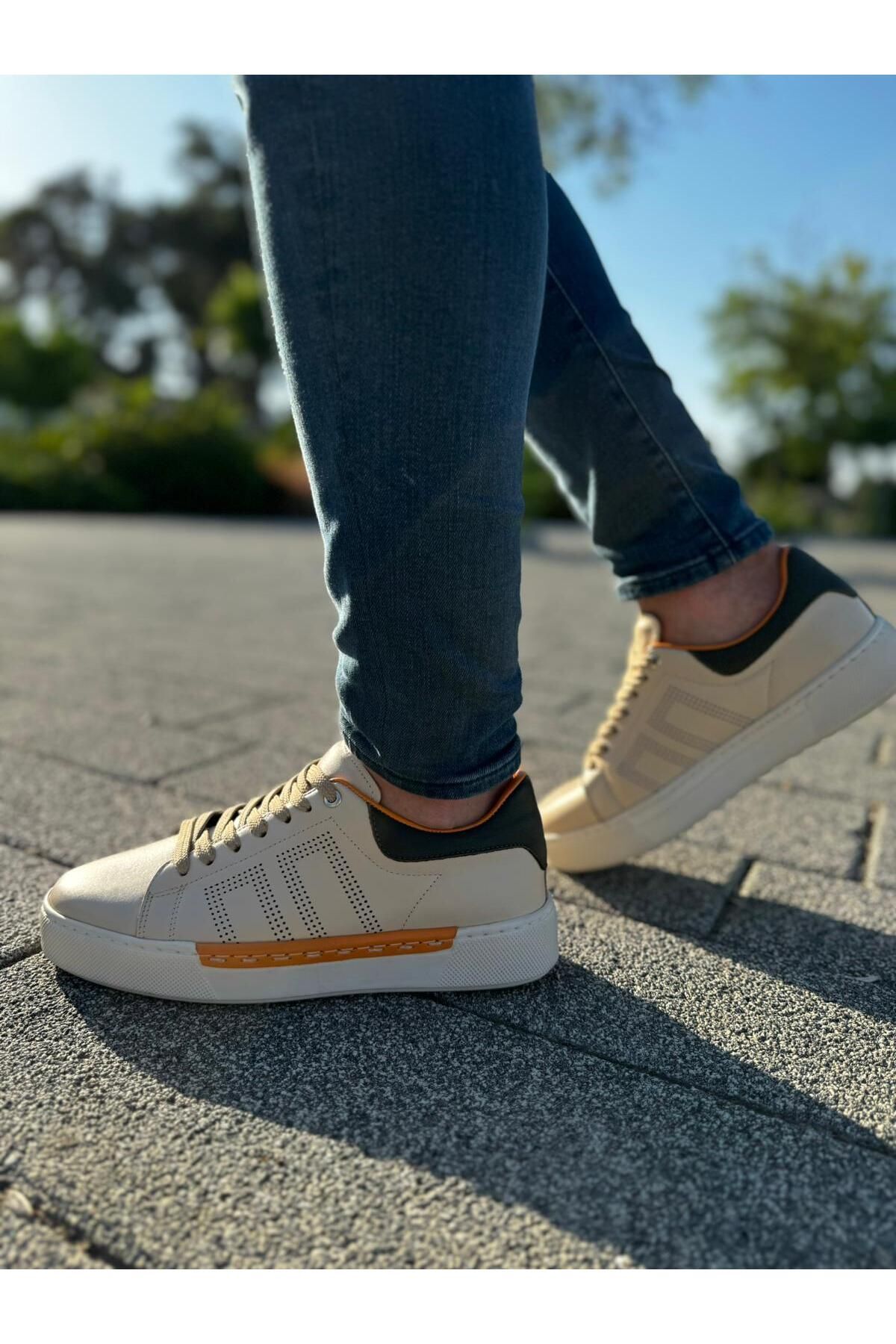 کفش های کژوال مردانه ورزشی چرمی واقعی روزانه BESS SHOES