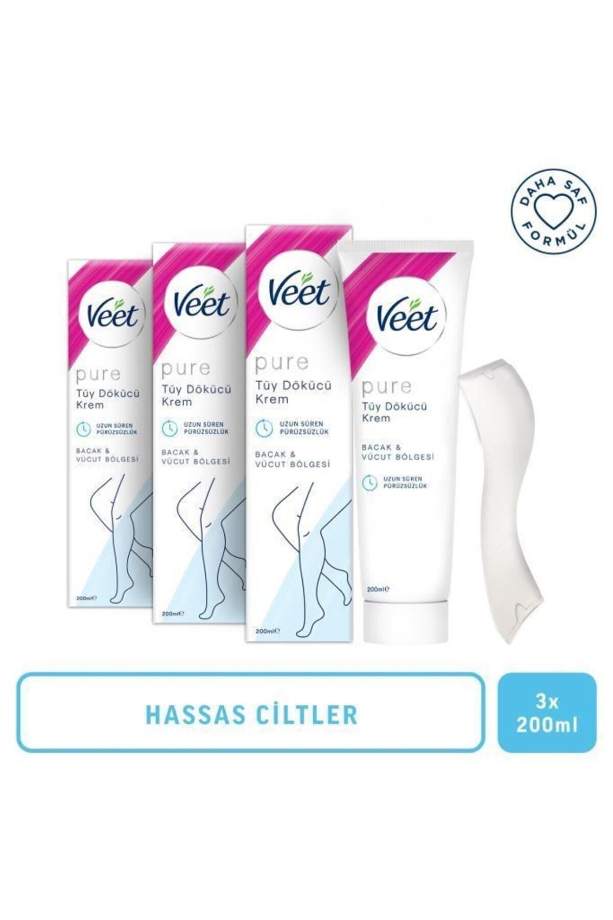 Veet Pure Крем для депиляции для чувствительной кожи, 200 мл X 3 86905705559673