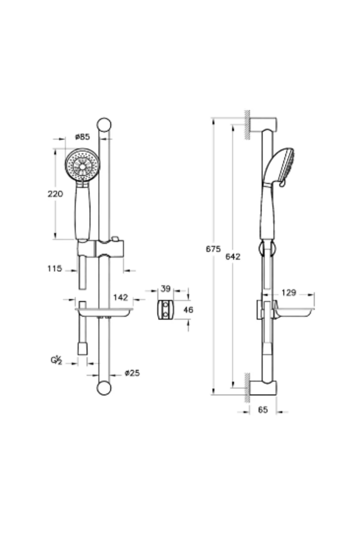 VitrA Compact A45695 ekm 3f Sürgülü El Duş Takımı, Krom Bahçe & Yapı Market
