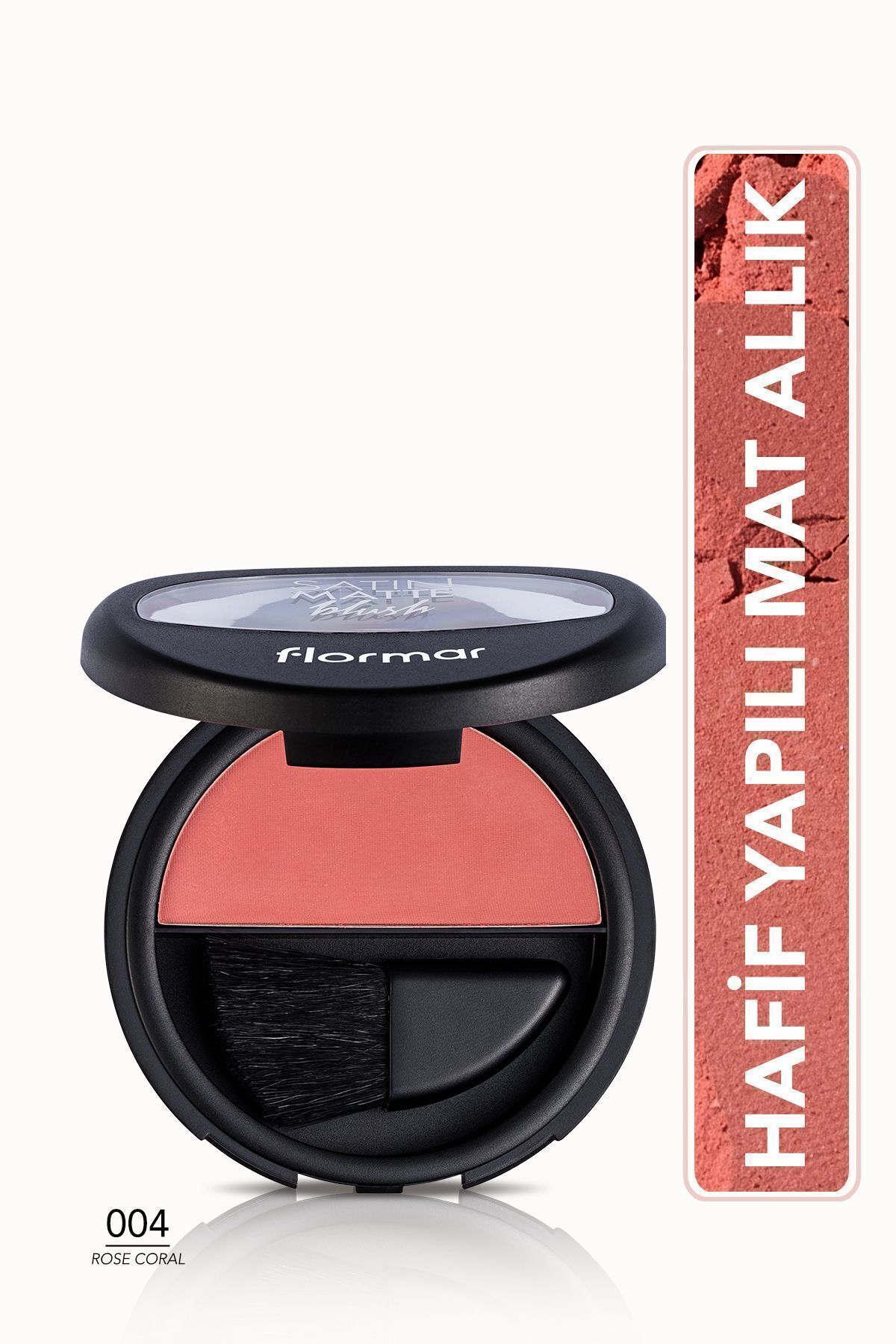 Flormar Intensely Pigmented Compact Blush (Коралловый Розовый) — Satin Matte Cbl. - 004 Розовый коралл - 8690604395644 0111103