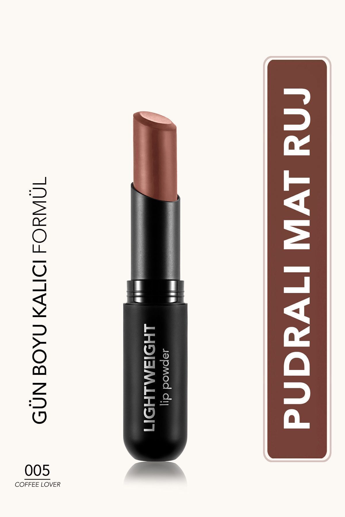 Flormar Ultra Light Matte Lipstick (DARK BROWN) – Легкая пудра для губ – 005 Coffee Lover – 8682536061728 6845