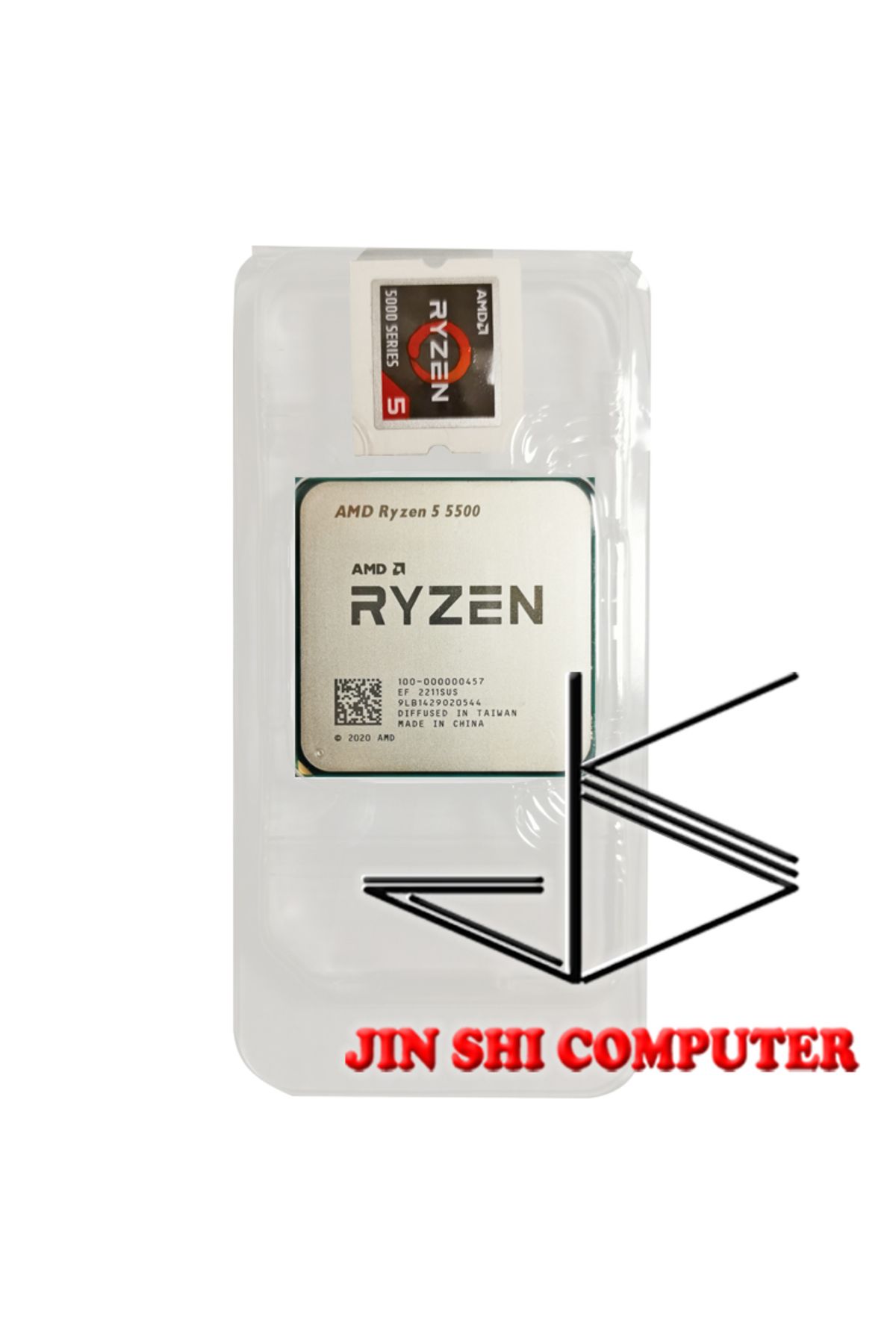 Amd-معالج AMD Ryzen 5 5500 R5 5500 3.6 جيجا هرتز 6-Core 12-Thread CPU 7NM L3=16M 100-000000457 مقبس A... 4