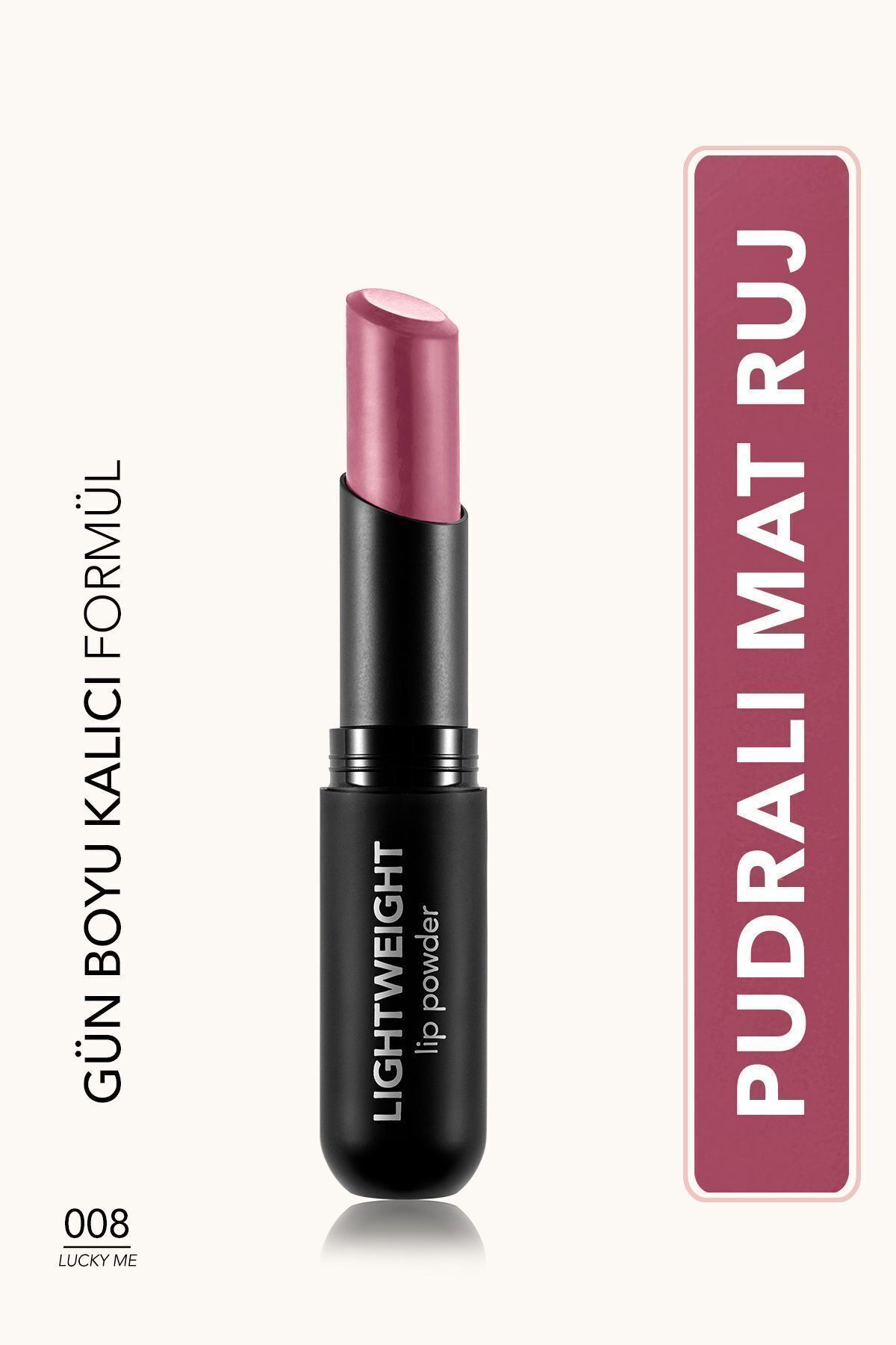 Flormar Ultra Light Matte Lipstick (FROSTED DARK PINK) – Легкая пудра для губ – 008 Lucky Me – 8682536061780 6845