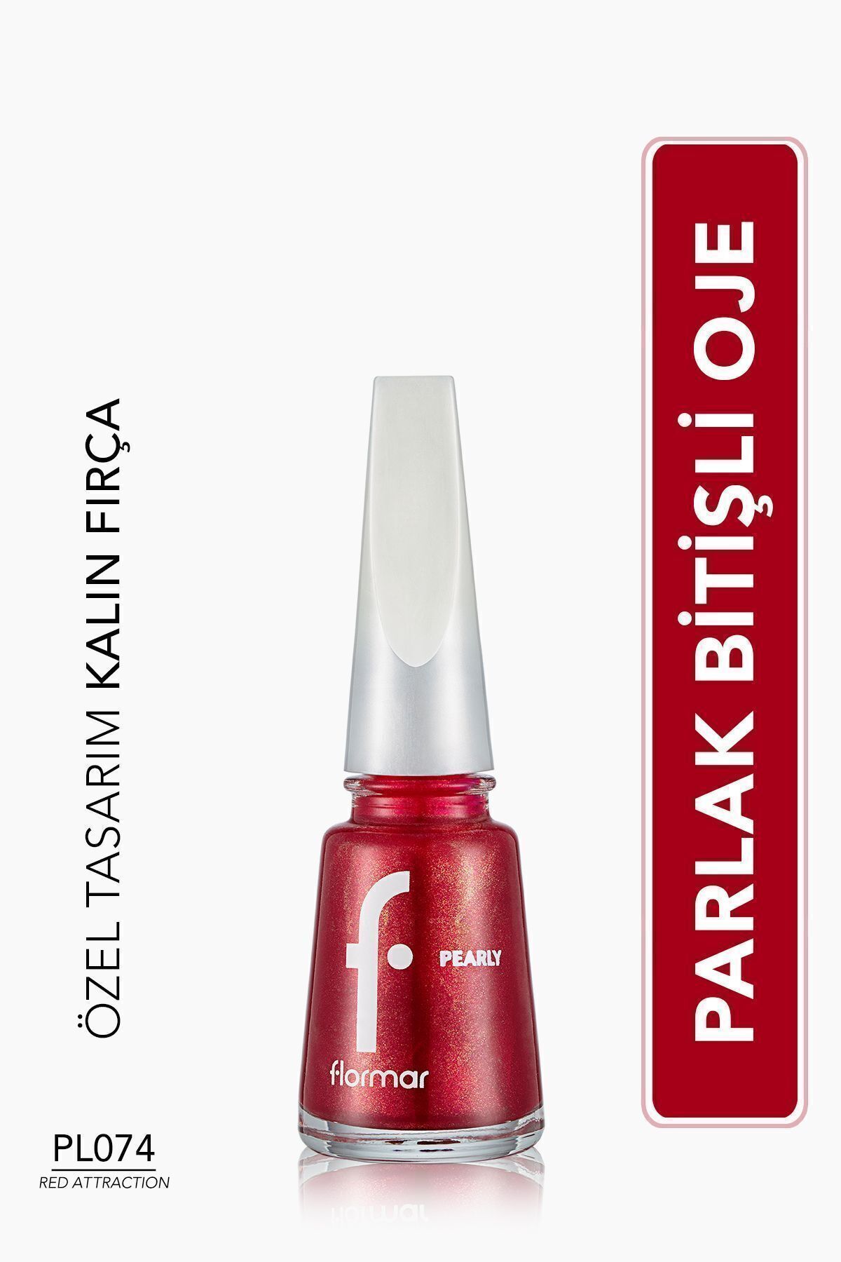 Лак для ногтей Flormar New Maxi Brush Pearly PL074 Red Attraction 9053038