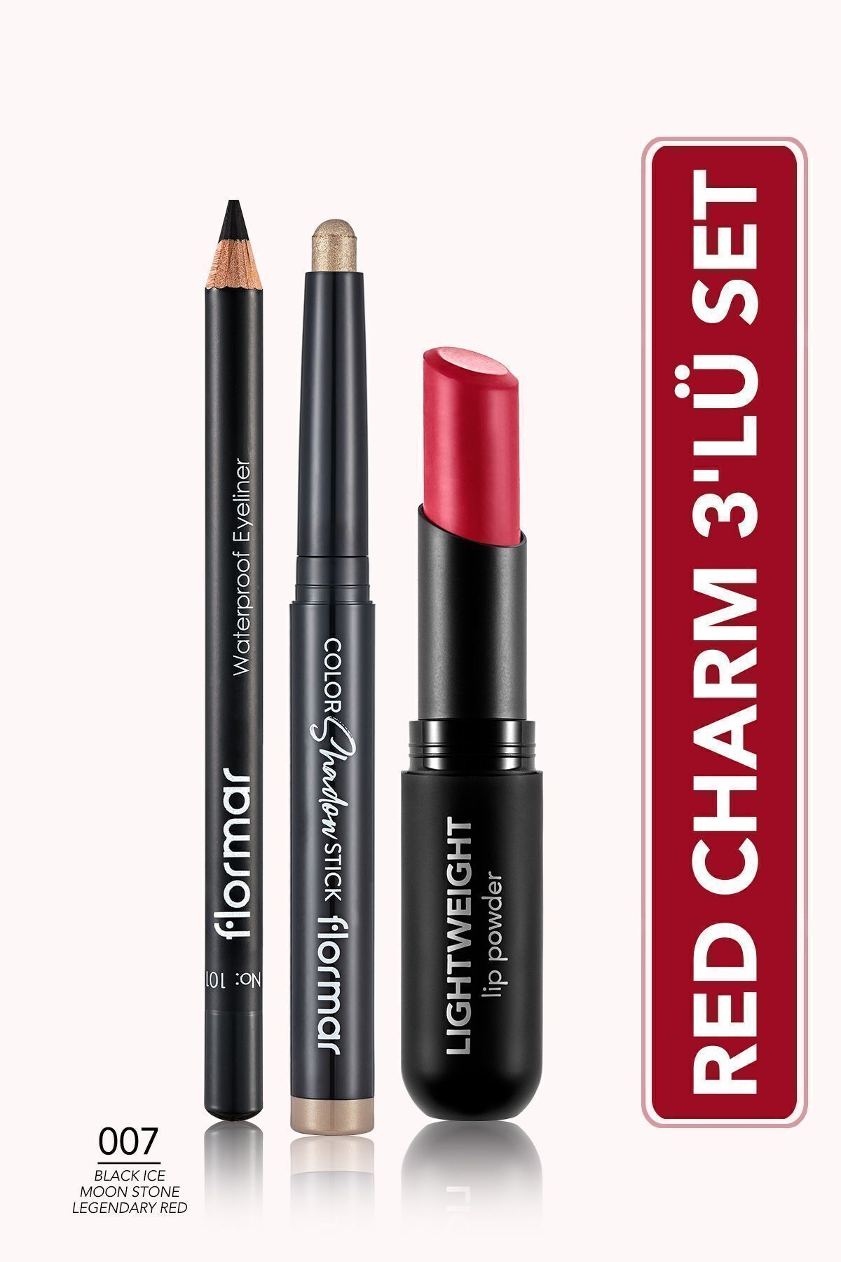 Flormar Red Charm Набор для макияжа из трех предметов TYCJ1JEF2N170783296249601